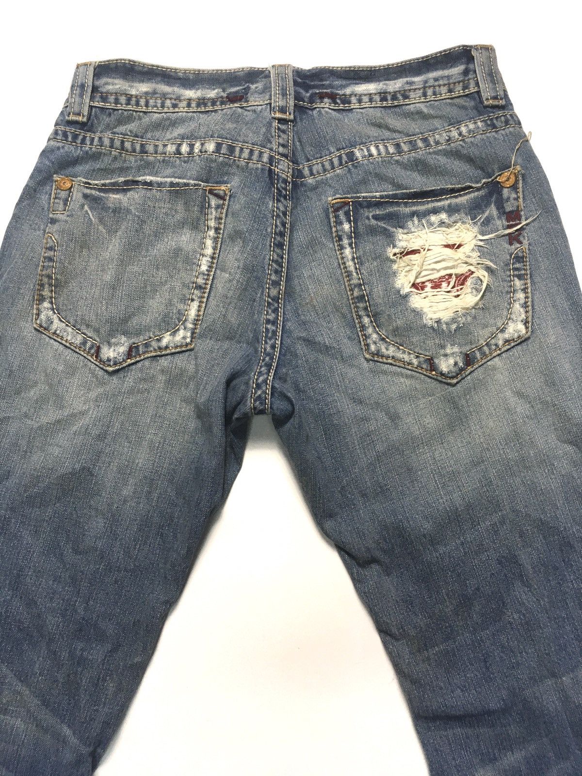 Japanese Brand × Vintage Vintage Mek leisure en roote distressed denim Size US 34 / EU 50 - 10 Thumbnail