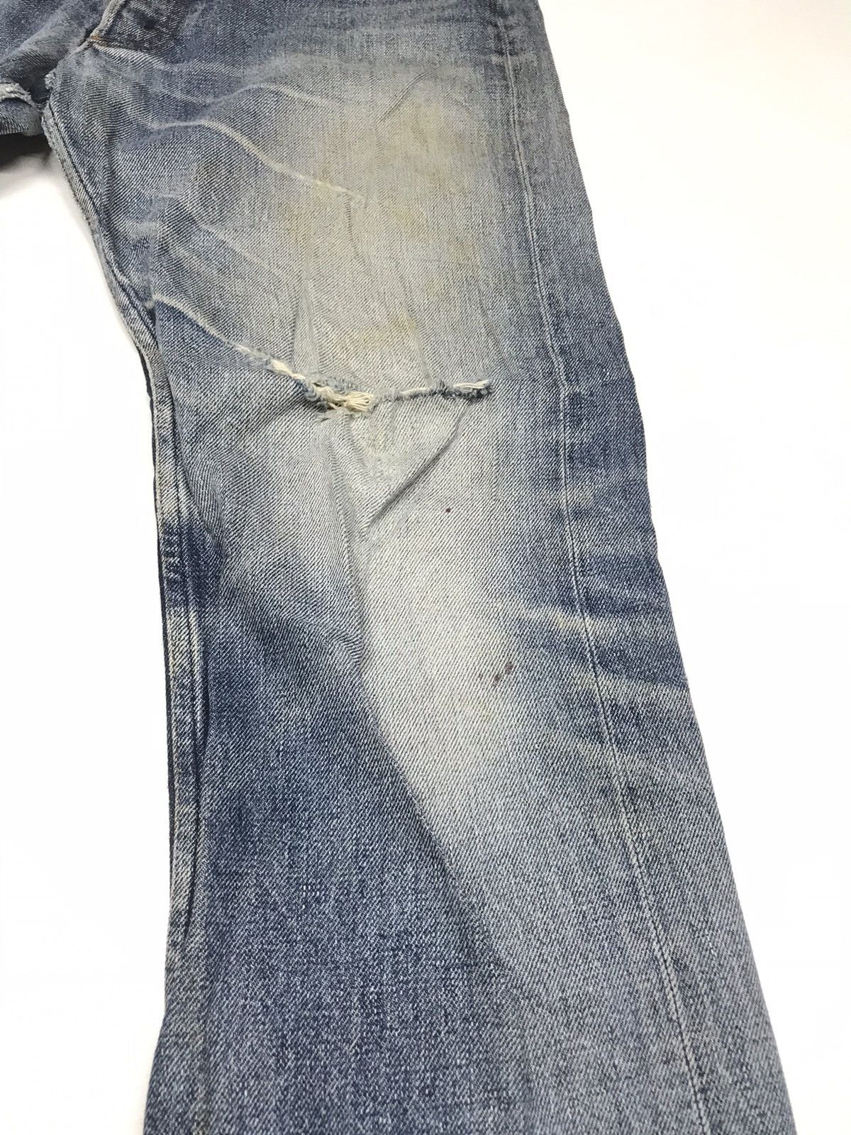 A.P.C. × Vintage VINTAGE SELVAGE A.P.C BLUE WASH DISTRESSED DENIM Size US 32 / EU 48 - 4 Thumbnail