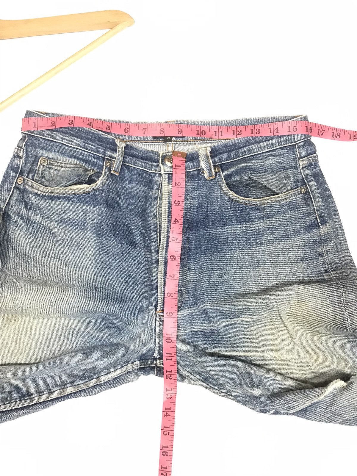 A.P.C. × Vintage VINTAGE SELVAGE A.P.C BLUE WASH DISTRESSED DENIM Size US 32 / EU 48 - 17 Thumbnail