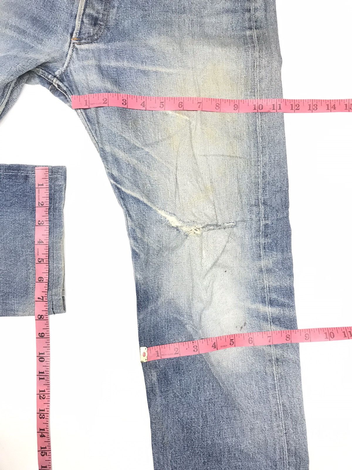 A.P.C. × Vintage VINTAGE SELVAGE A.P.C BLUE WASH DISTRESSED DENIM Size US 32 / EU 48 - 18 Thumbnail