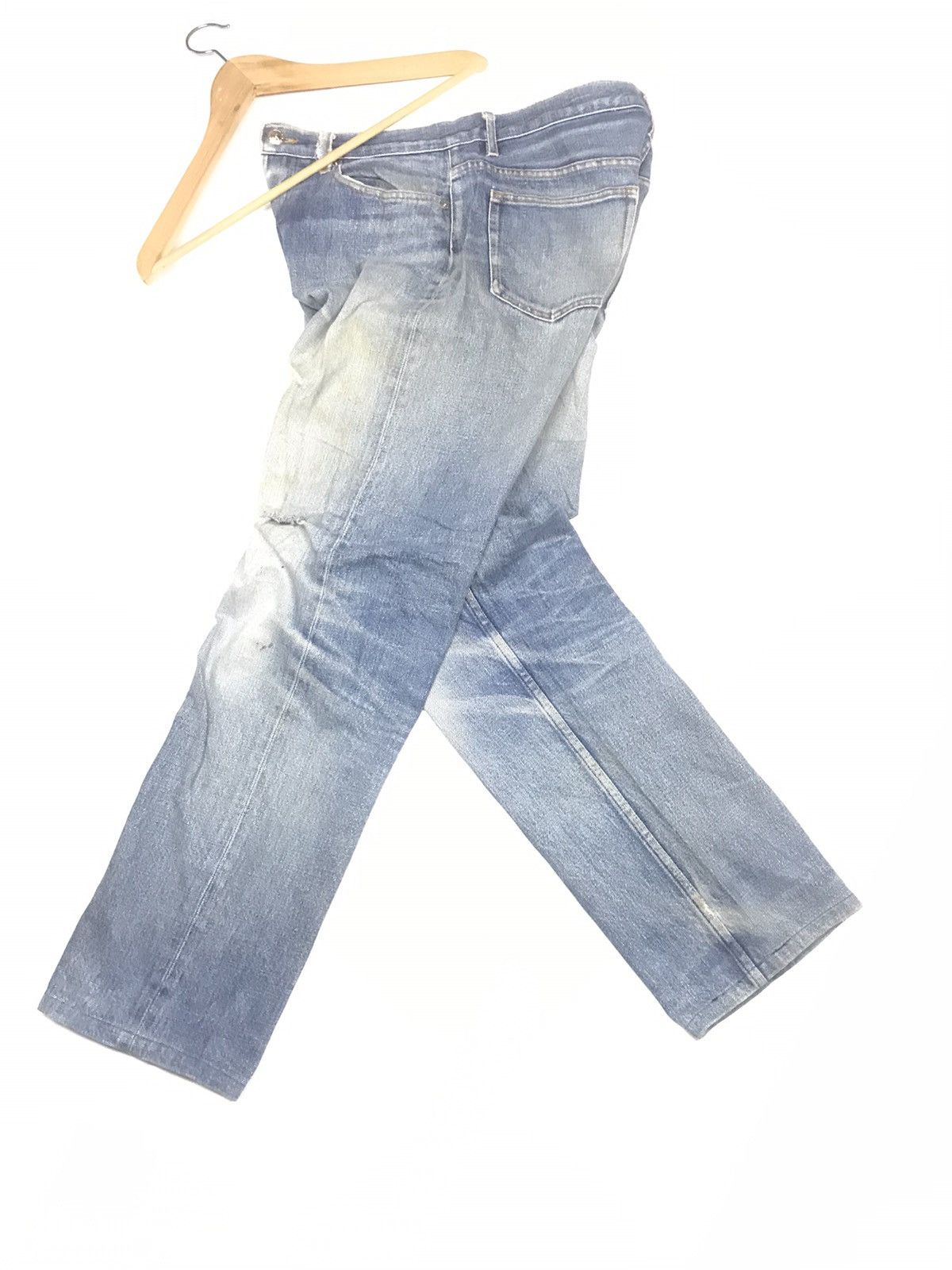 A.P.C. × Vintage VINTAGE SELVAGE A.P.C BLUE WASH DISTRESSED DENIM Size US 32 / EU 48 - 15 Thumbnail