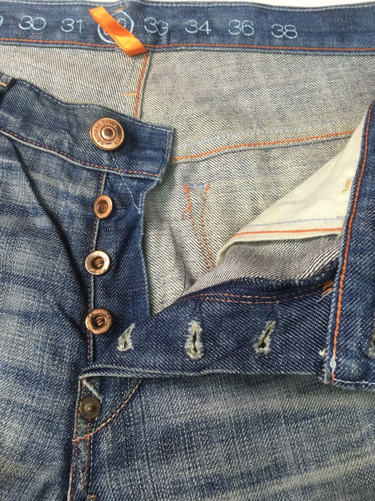 Earnest Sewn × Vintage Vintage earnest sewn distressed jeans usa Size US 33 - 8 Thumbnail