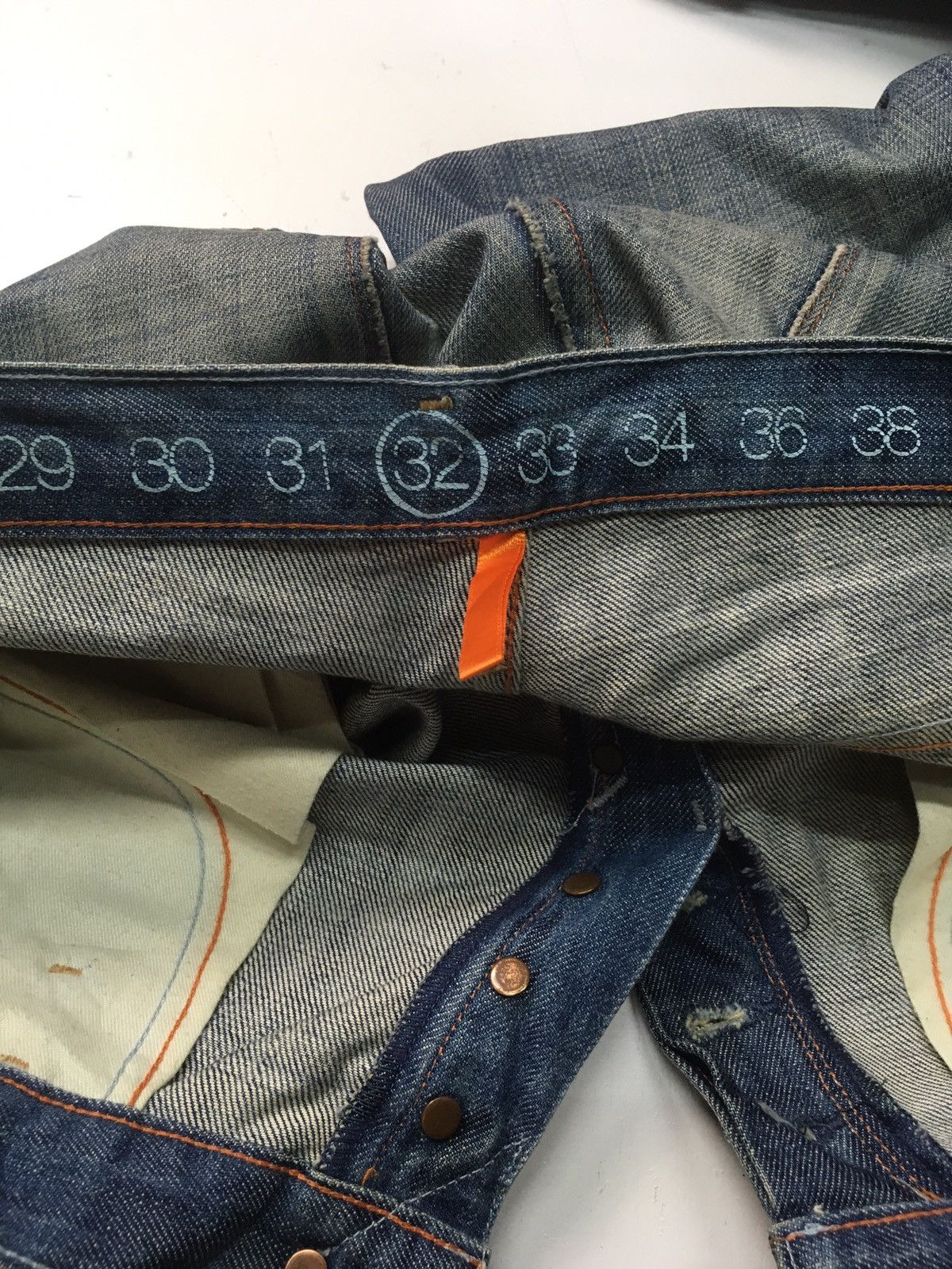 Earnest Sewn × Vintage Vintage earnest sewn distressed jeans usa Size US 33 - 15 Thumbnail