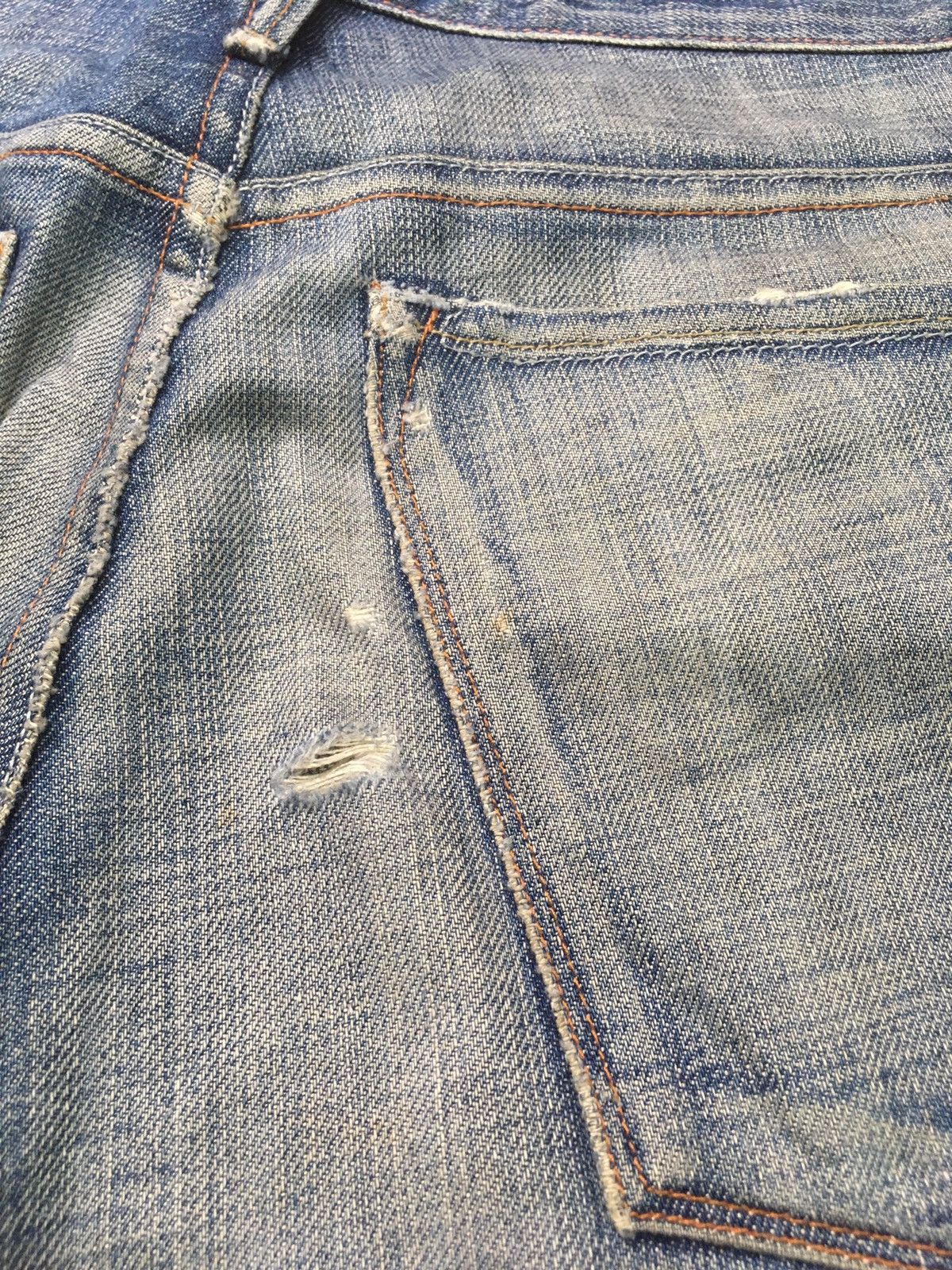 Earnest Sewn × Vintage Vintage earnest sewn distressed jeans usa Size US 33 - 14 Thumbnail