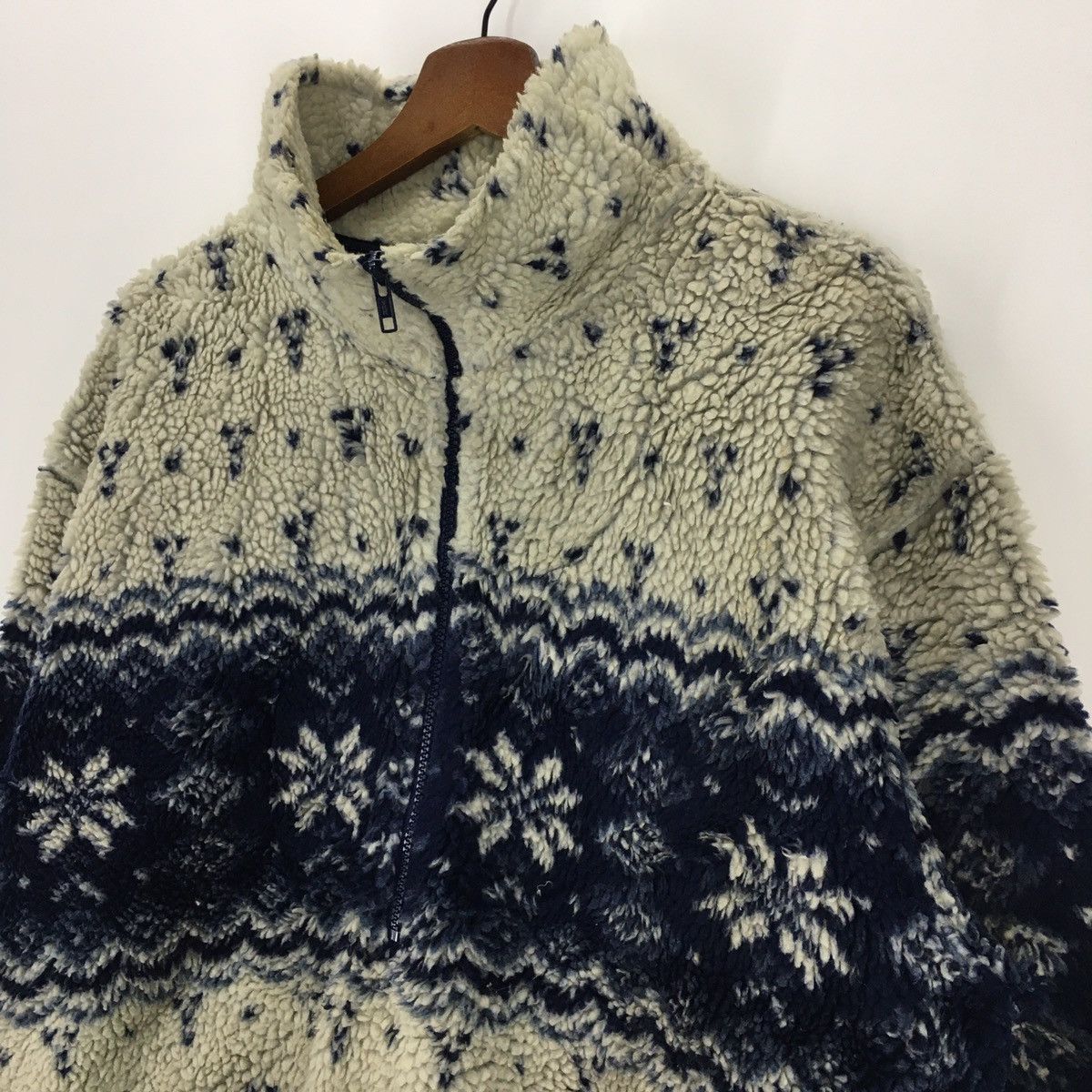 L.L. Bean × Vintage Vintage L.L Bean Snow Flakes Fleece Jacket Size US L / EU 52-54 / 3 - 3 Thumbnail