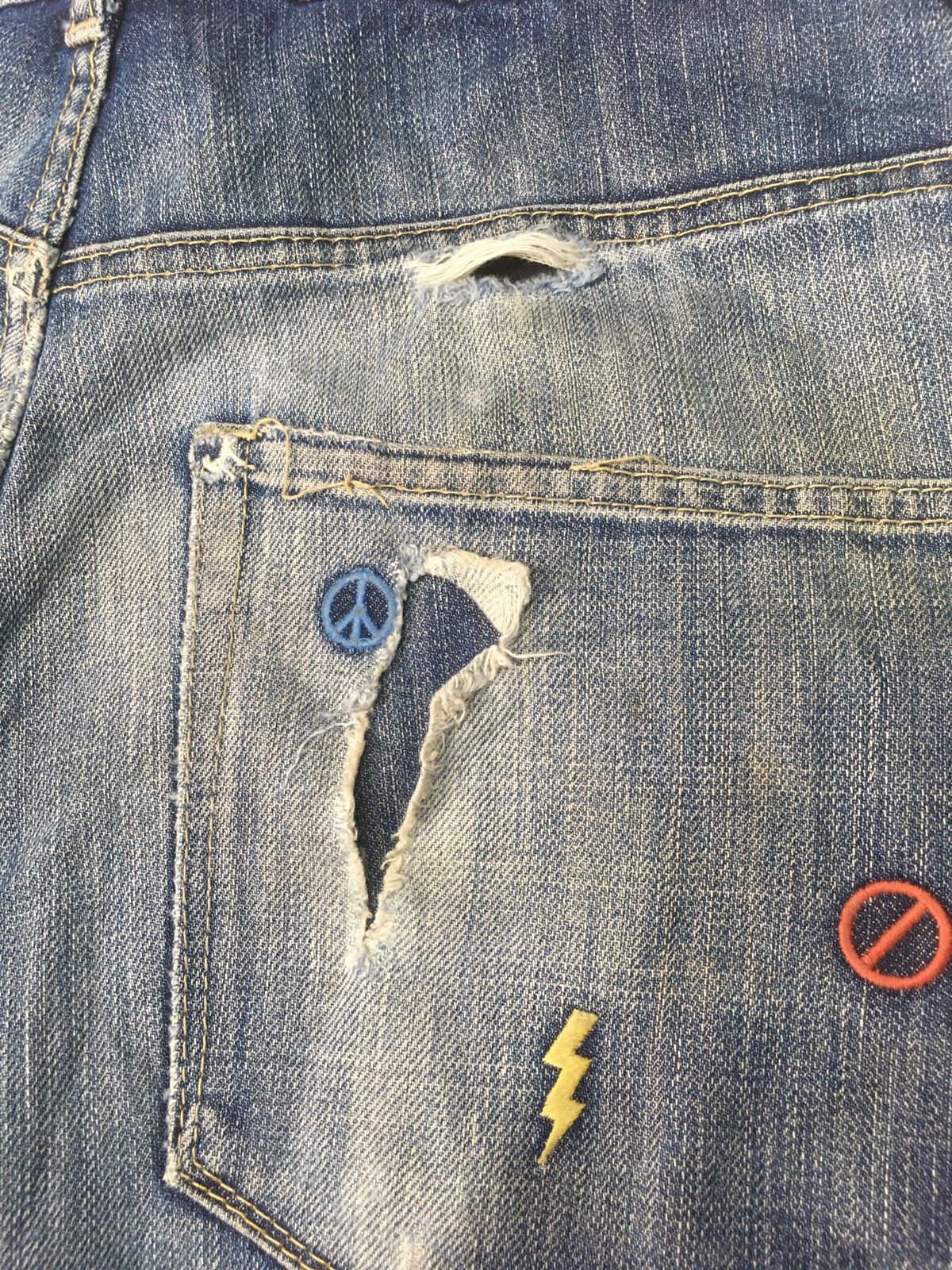 Element × Vintage Vintage elements logo embroidery distressed denim Size US 30 / EU 46 - 14 Thumbnail
