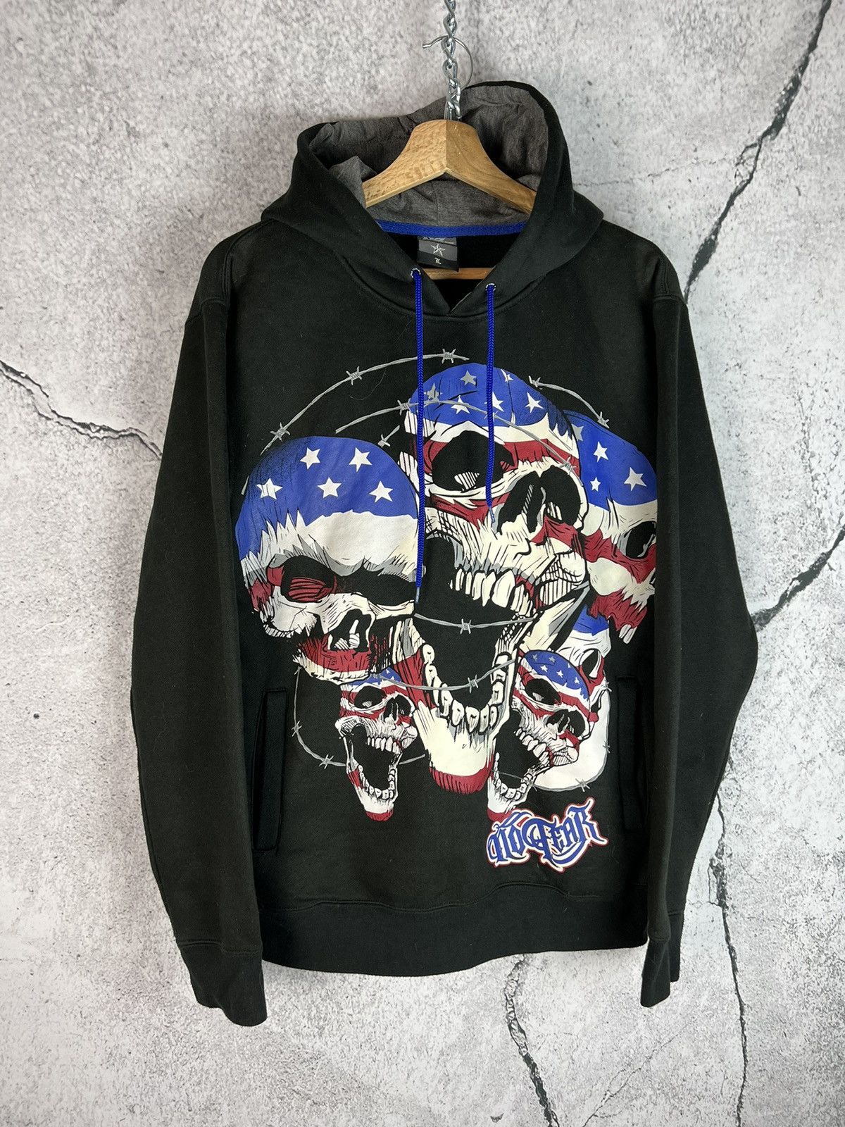 No Fear No Fear USA flag Skulls drip hoodie Size US L / EU 52-54 / 3 - 1 Thumbnail