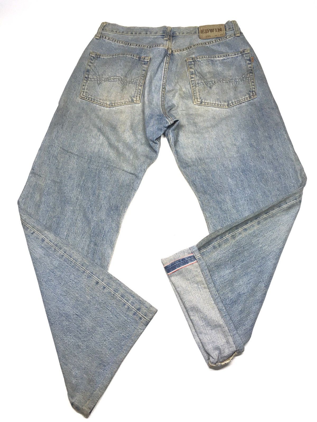 Edwin × Vintage Vintage selvedge Edwin 505 rusty blue wash distresed denim Size US 34 / EU 50 - 9 Thumbnail