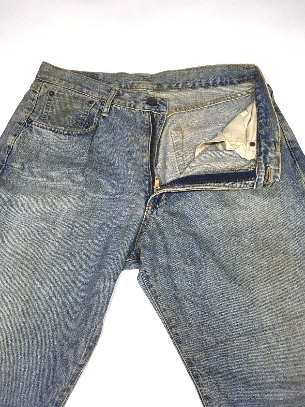 Edwin × Vintage Vintage selvedge Edwin 505 rusty blue wash distresed denim Size US 34 / EU 50 - 5 Thumbnail