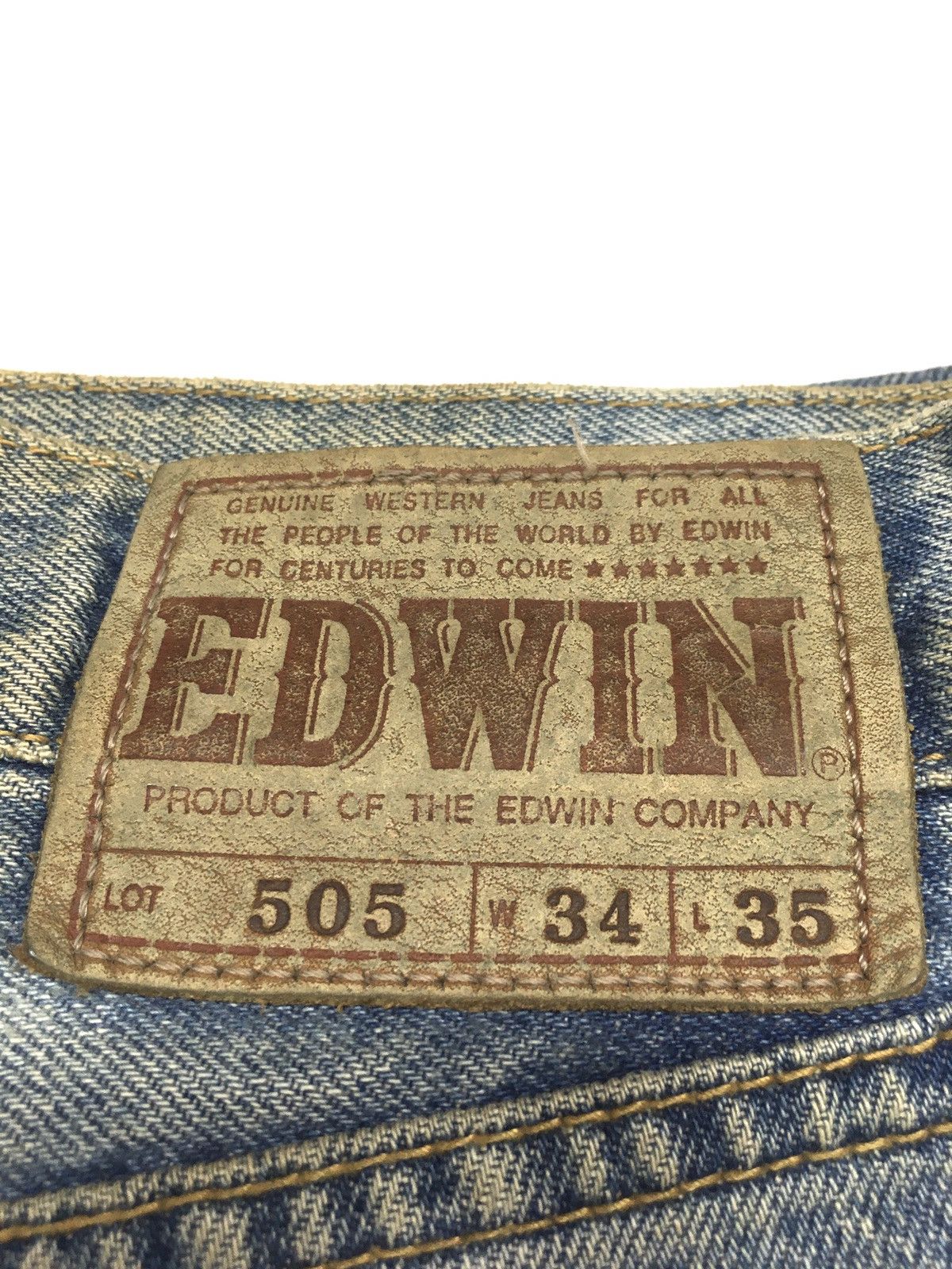 Edwin × Vintage Vintage selvedge Edwin 505 rusty blue wash distresed denim Size US 34 / EU 50 - 12 Thumbnail