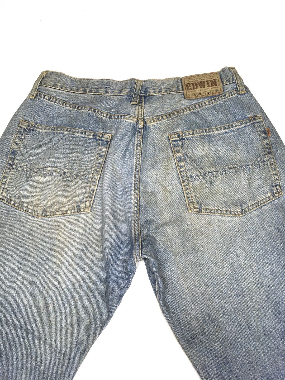 Edwin × Vintage Vintage selvedge Edwin 505 rusty blue wash distresed denim Size US 34 / EU 50 - 6 Thumbnail