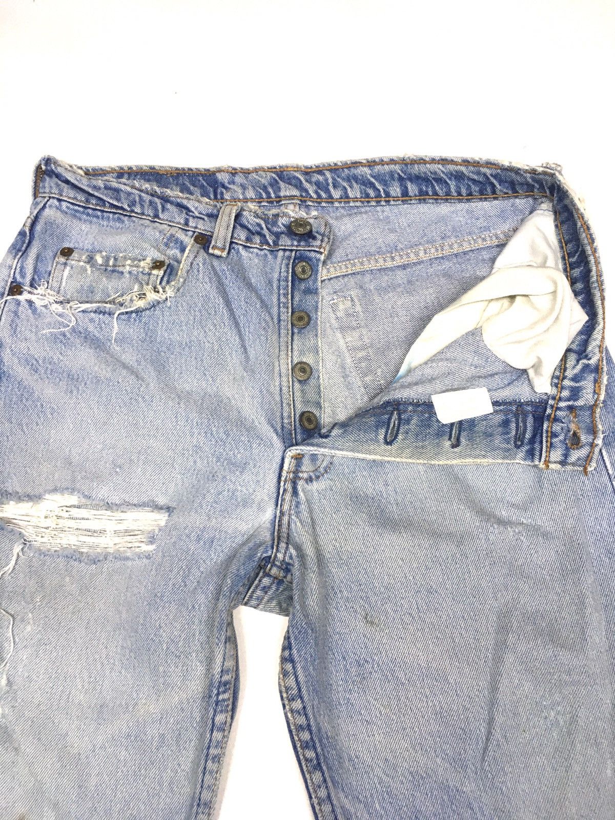Levi's × Vintage Vintage 80s Levi’s 501 blue wash grunge style design Size US 30 / EU 46 - 5 Thumbnail