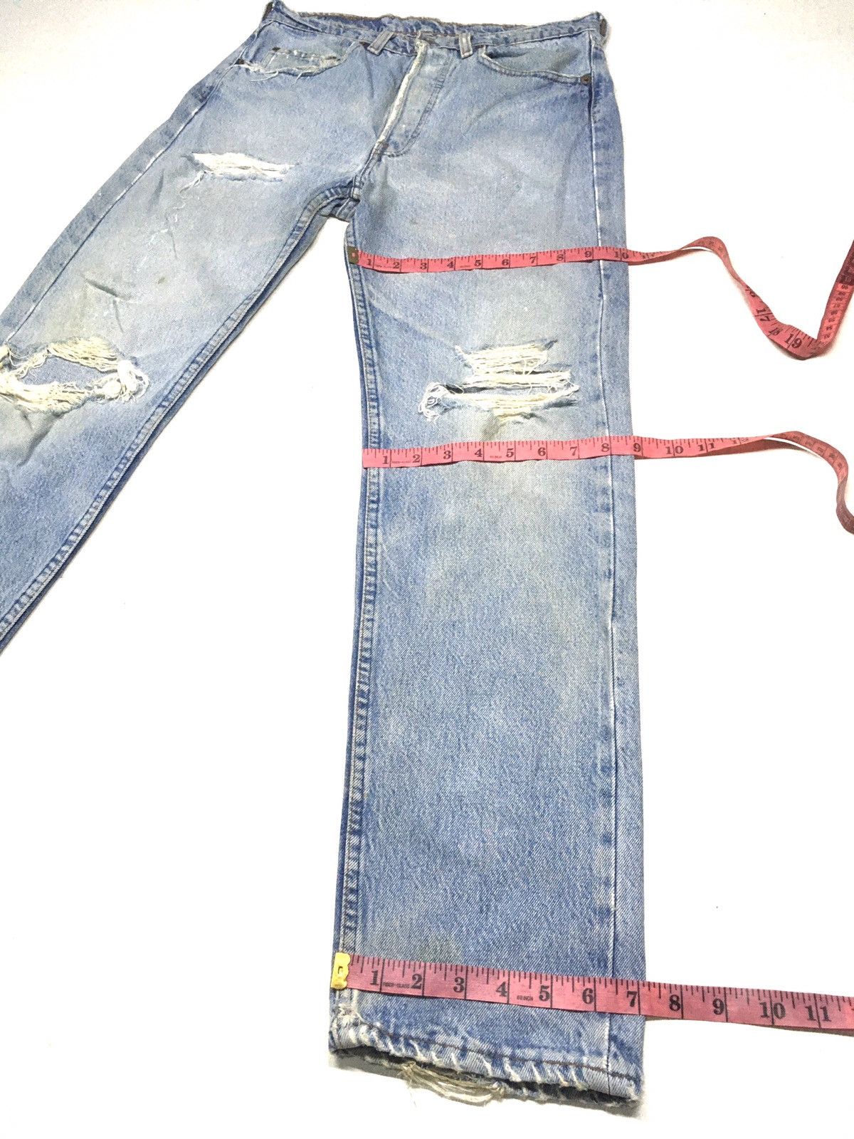 Levi's × Vintage Vintage 80s Levi’s 501 blue wash grunge style design Size US 30 / EU 46 - 4 Thumbnail