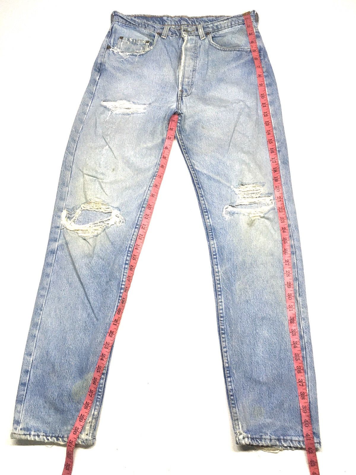Levi's × Vintage Vintage 80s Levi’s 501 blue wash grunge style design Size US 30 / EU 46 - 2 Thumbnail