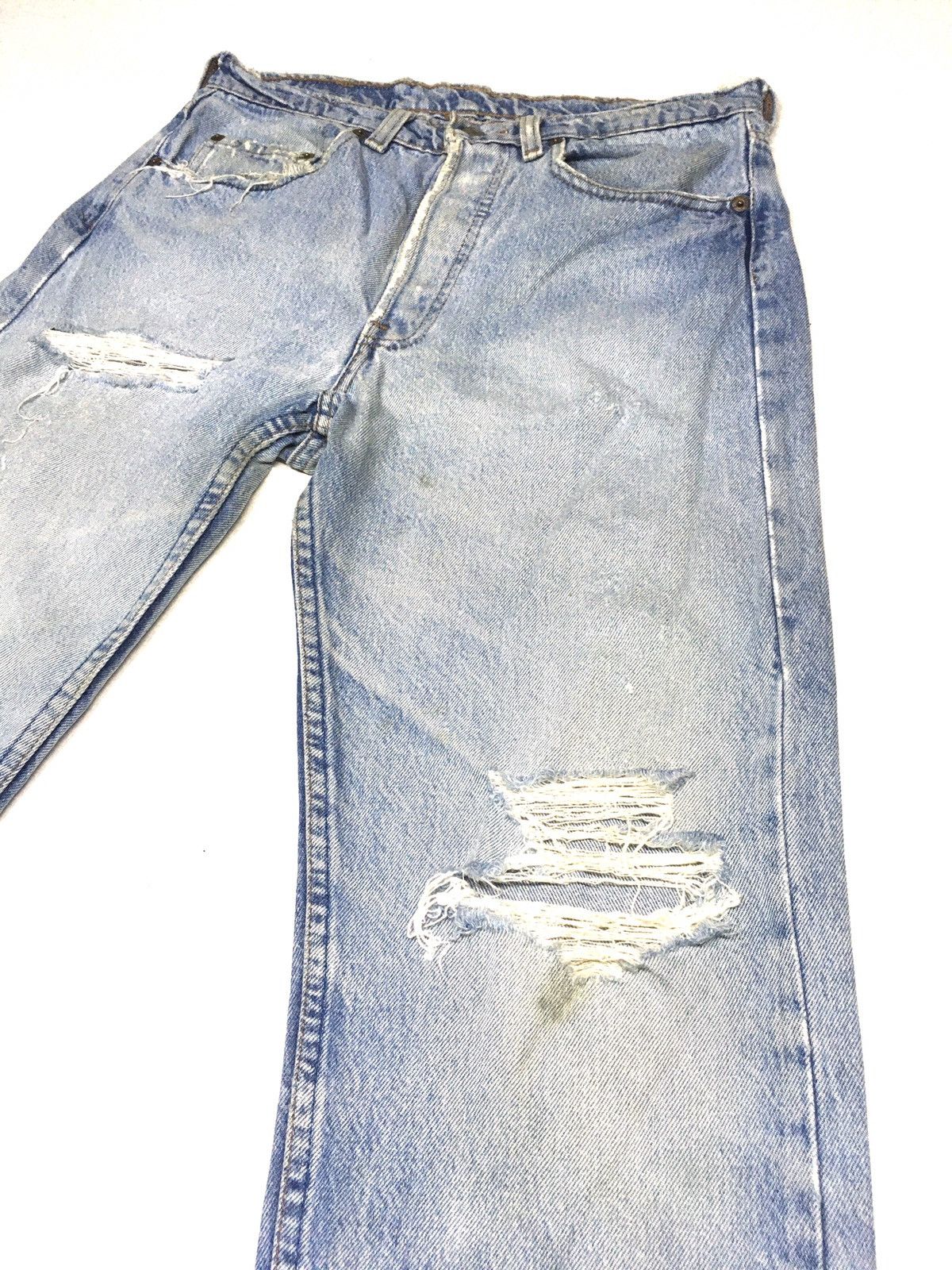 Levi's × Vintage Vintage 80s Levi’s 501 blue wash grunge style design Size US 30 / EU 46 - 7 Thumbnail
