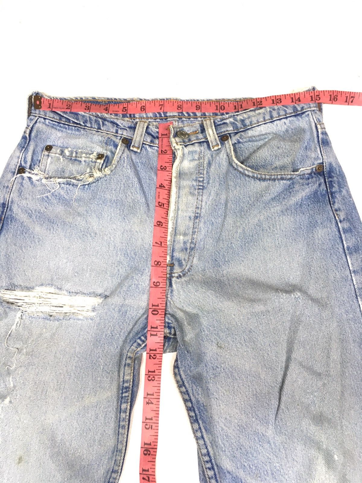 Levi's × Vintage Vintage 80s Levi’s 501 blue wash grunge style design Size US 30 / EU 46 - 3 Thumbnail