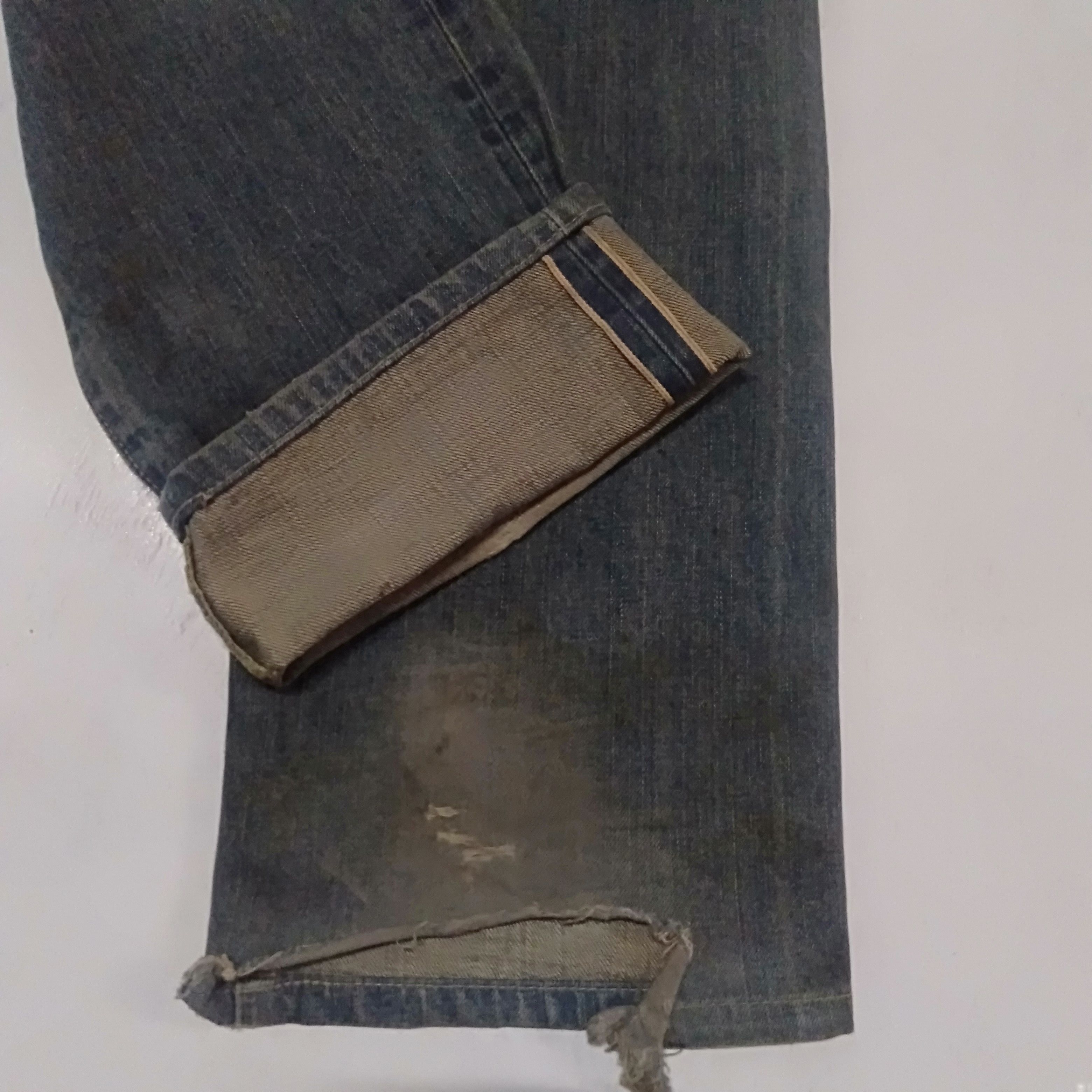 Edwin × Vintage vintage selvedge Edwin lot 505xx blue wash distressed denim Size US 32 / EU 48 - 8 Thumbnail