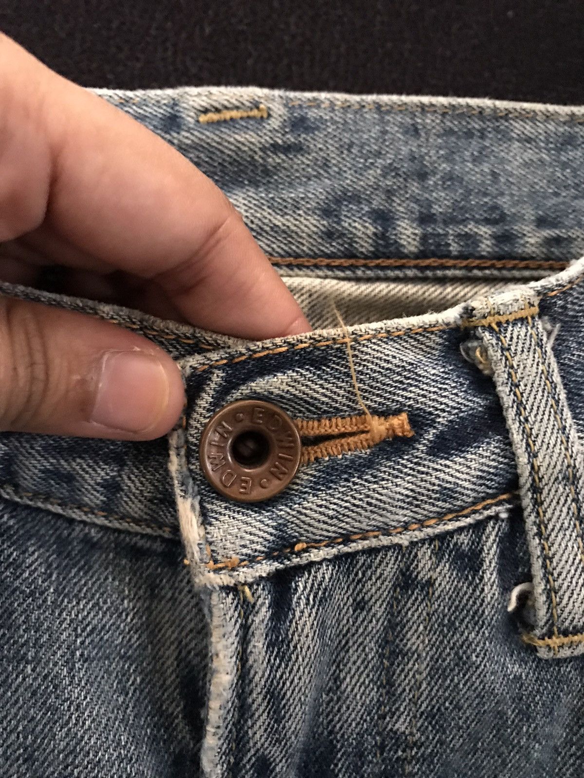 Edwin × Salvage × Vintage VINTAGE SELVAGE EDWIN 505 BLUE WASH DISTRESSED DENIM Size US 30 / EU 46 - 5 Thumbnail