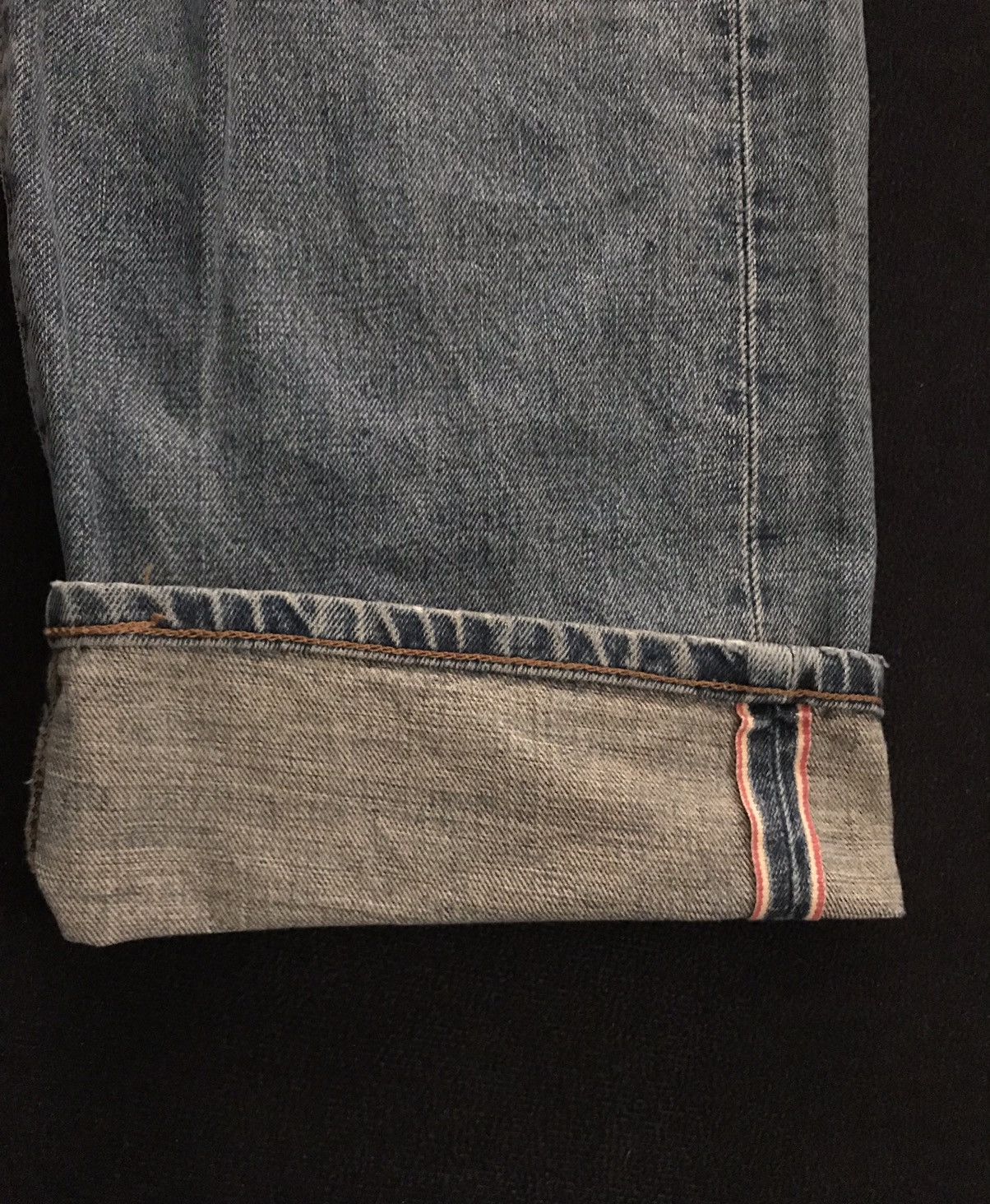 Edwin × Salvage × Vintage VINTAGE SELVAGE EDWIN 505 BLUE WASH DISTRESSED DENIM Size US 30 / EU 46 - 9 Thumbnail