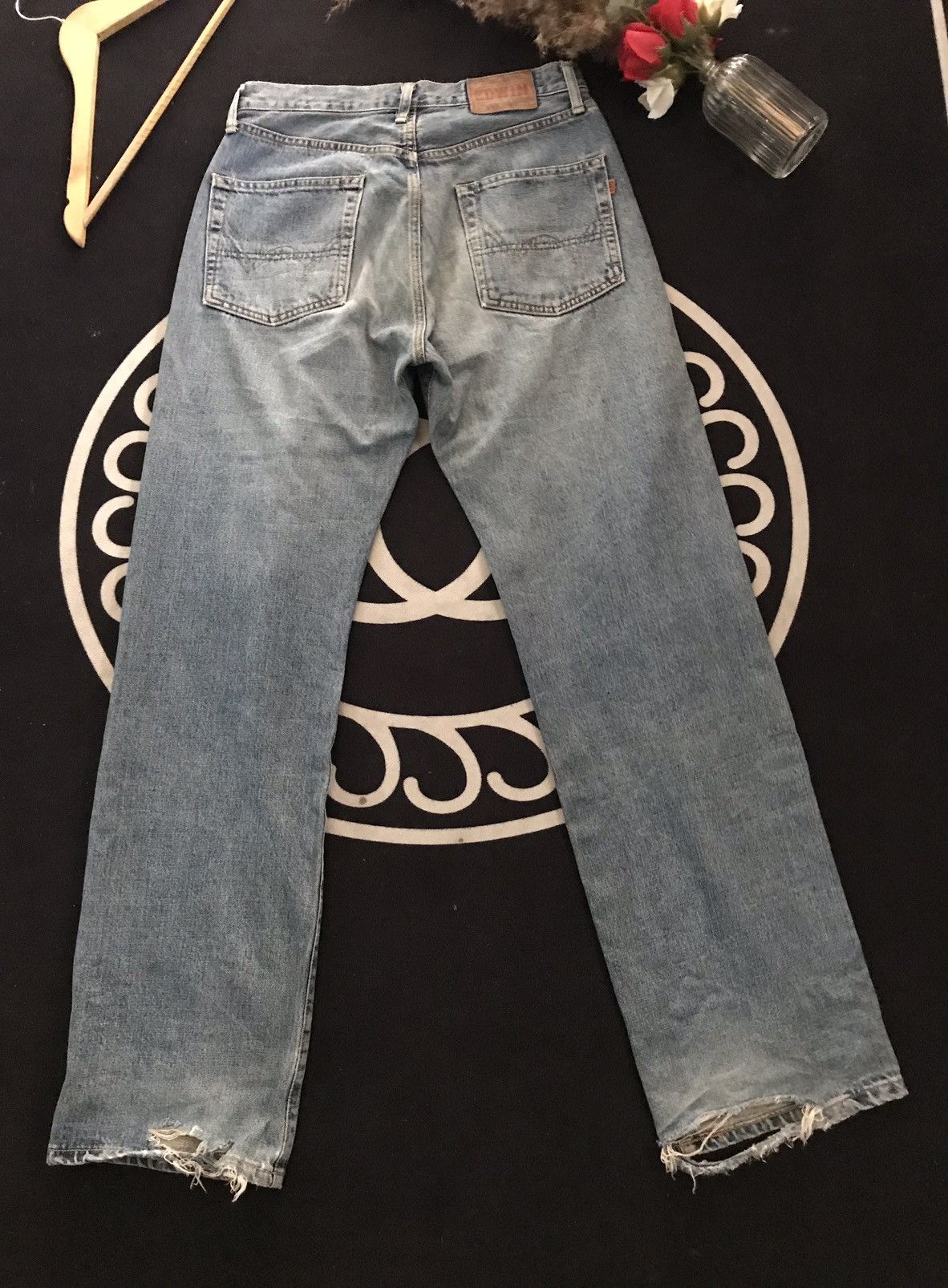 Edwin × Salvage × Vintage VINTAGE SELVAGE EDWIN 505 BLUE WASH DISTRESSED DENIM Size US 30 / EU 46 - 10 Thumbnail