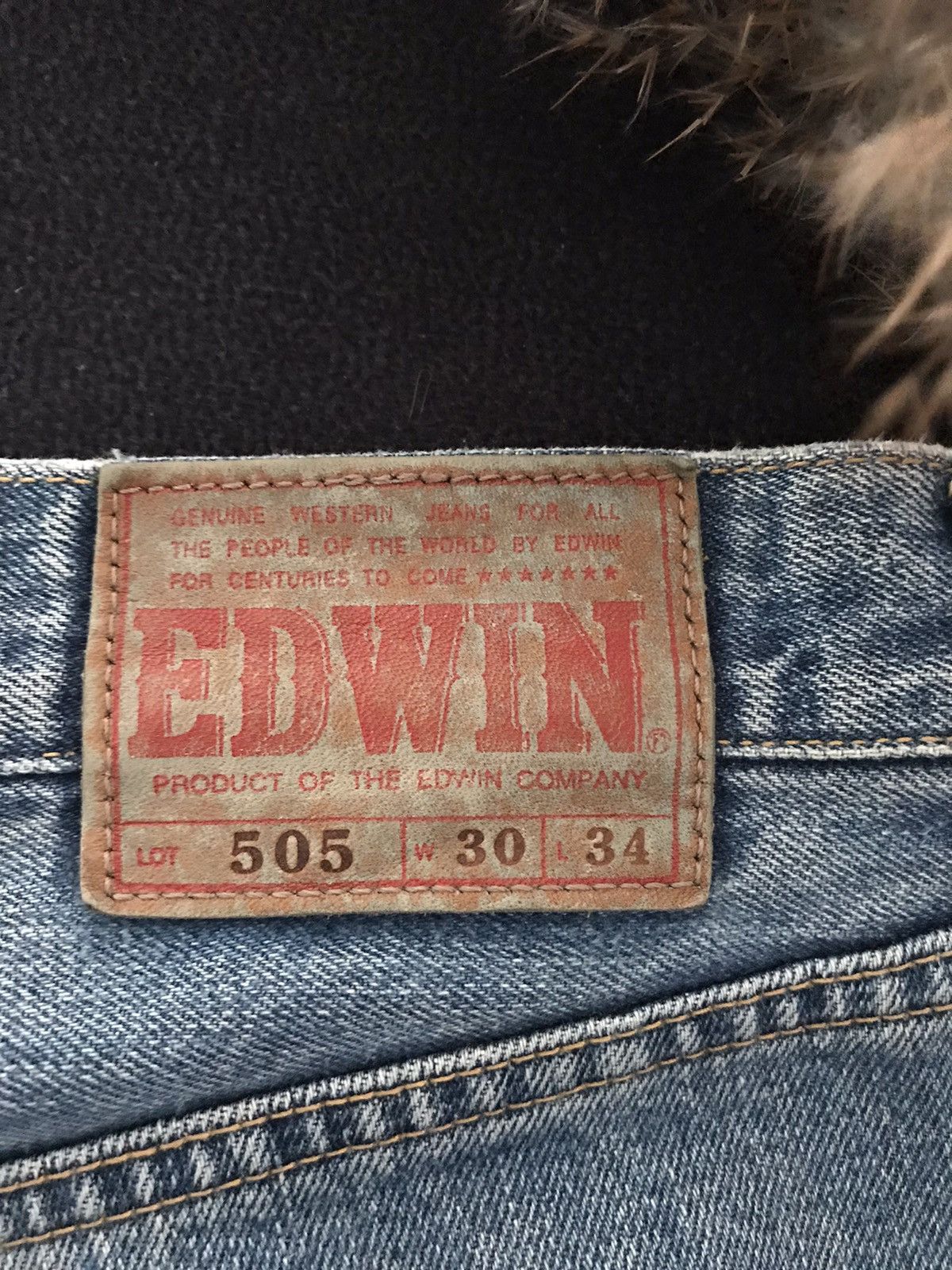 Edwin × Salvage × Vintage VINTAGE SELVAGE EDWIN 505 BLUE WASH DISTRESSED DENIM Size US 30 / EU 46 - 13 Thumbnail