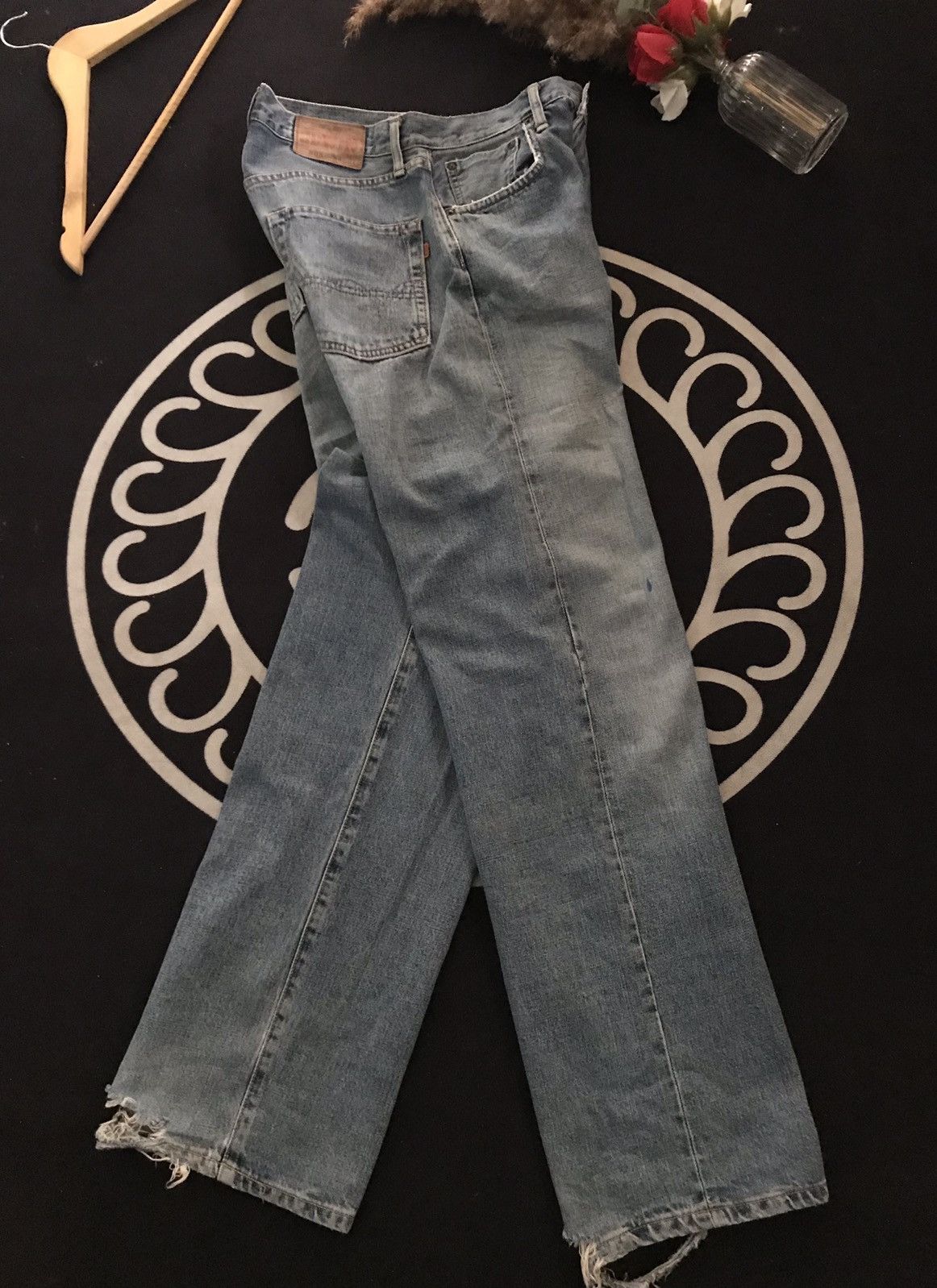 Edwin × Salvage × Vintage VINTAGE SELVAGE EDWIN 505 BLUE WASH DISTRESSED DENIM Size US 30 / EU 46 - 14 Thumbnail