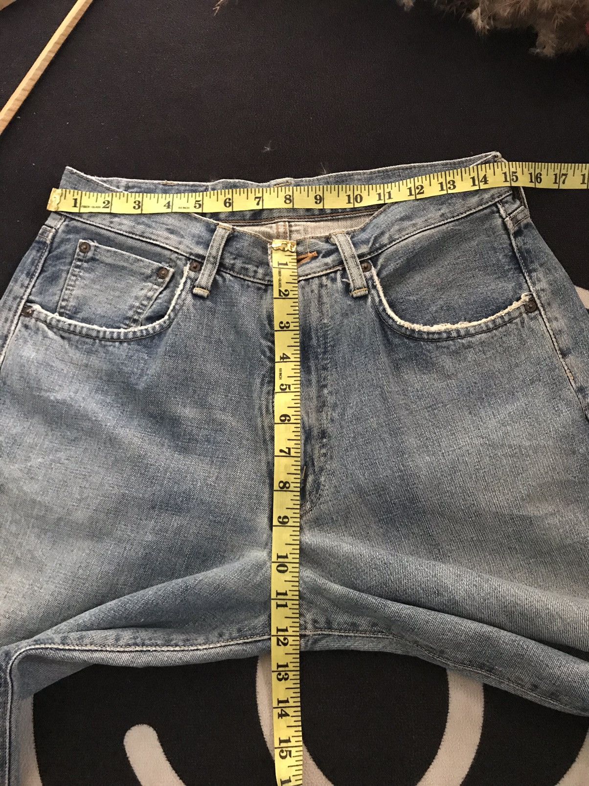 Edwin × Salvage × Vintage VINTAGE SELVAGE EDWIN 505 BLUE WASH DISTRESSED DENIM Size US 30 / EU 46 - 18 Thumbnail