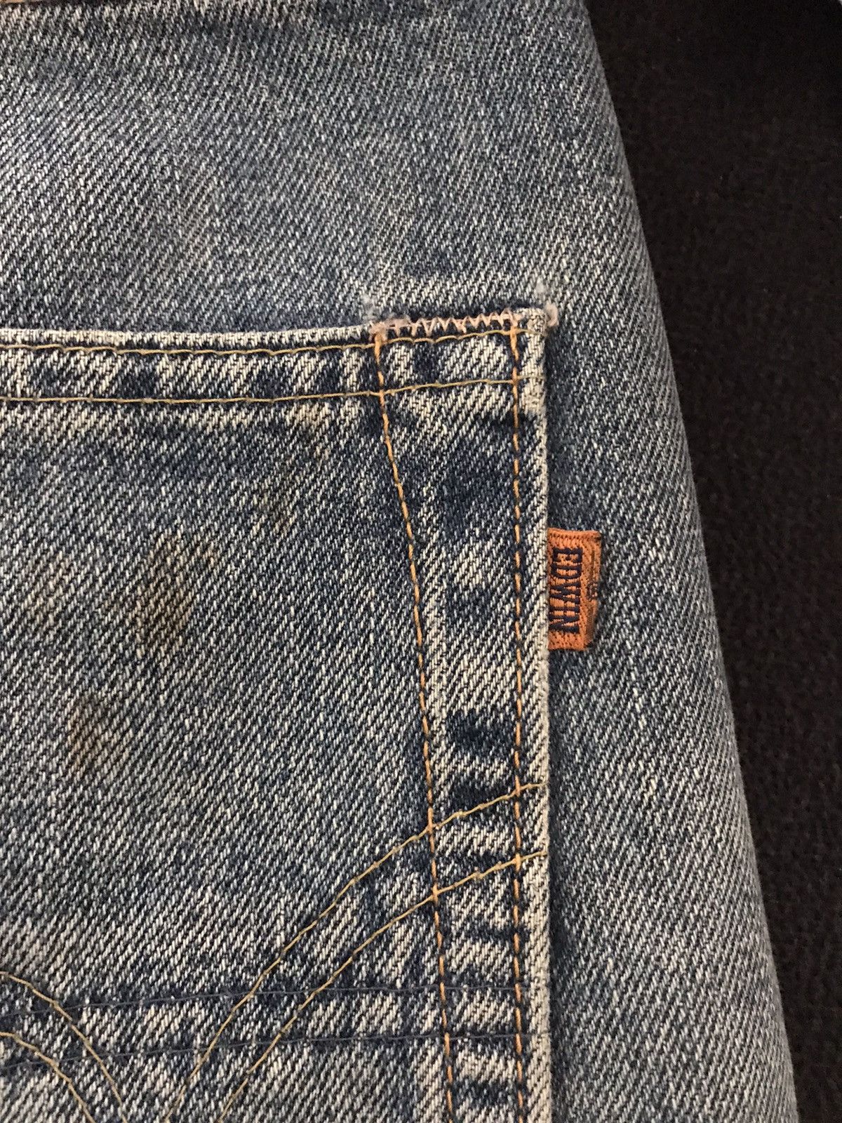 Edwin × Salvage × Vintage VINTAGE SELVAGE EDWIN 505 BLUE WASH DISTRESSED DENIM Size US 30 / EU 46 - 12 Thumbnail