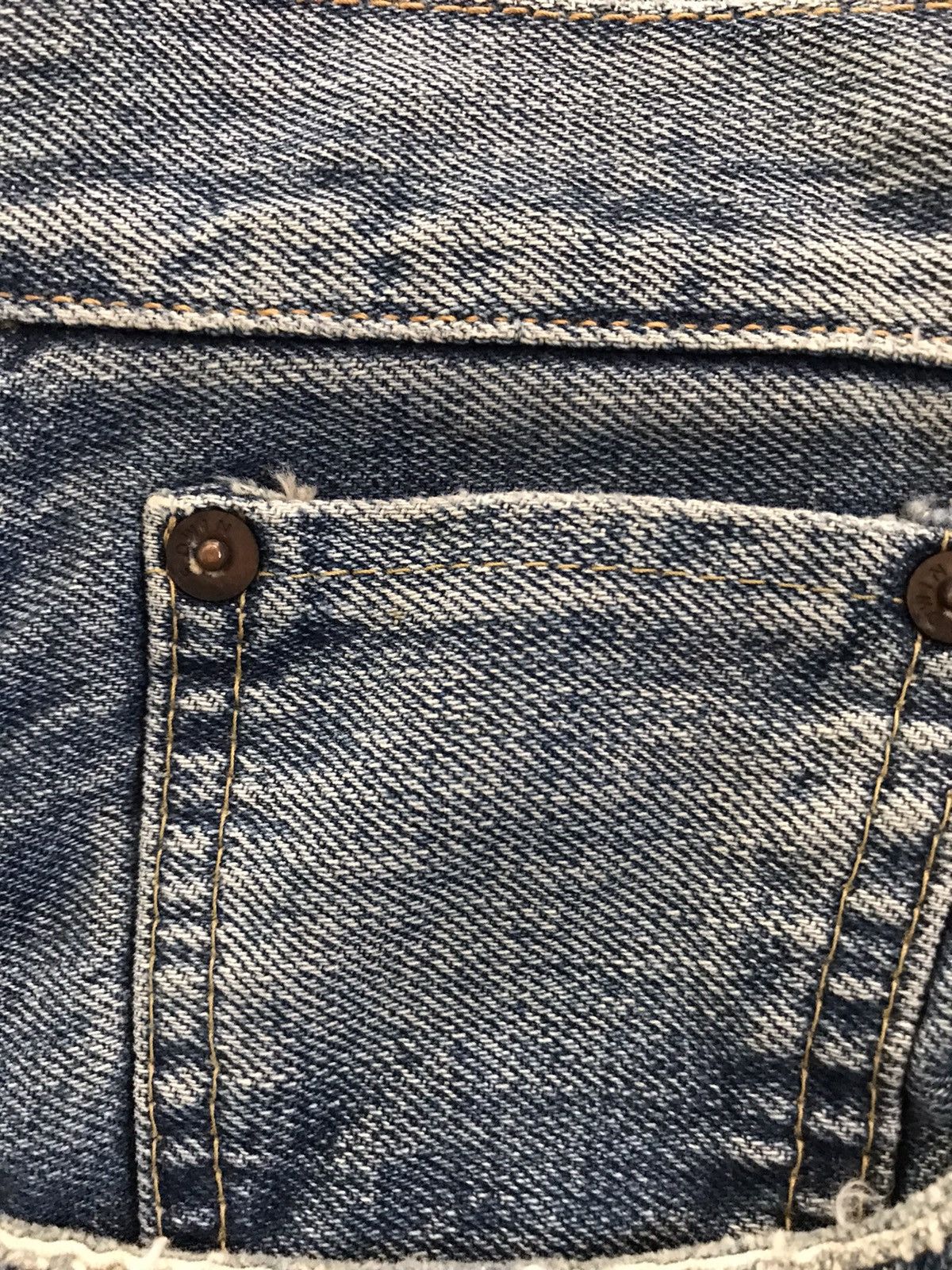 Edwin × Salvage × Vintage VINTAGE SELVAGE EDWIN 505 BLUE WASH DISTRESSED DENIM Size US 30 / EU 46 - 3 Thumbnail