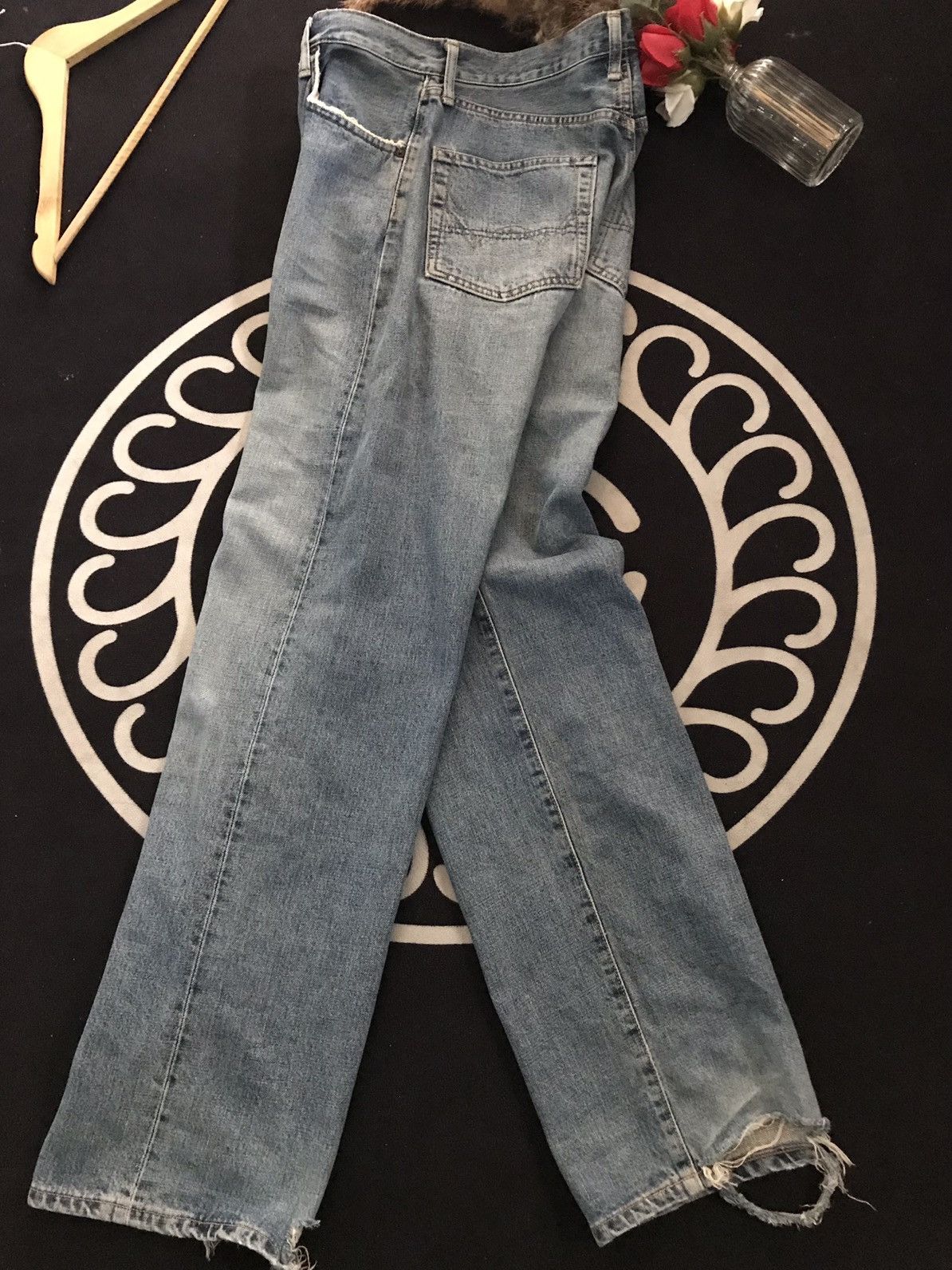 Edwin × Salvage × Vintage VINTAGE SELVAGE EDWIN 505 BLUE WASH DISTRESSED DENIM Size US 30 / EU 46 - 16 Thumbnail
