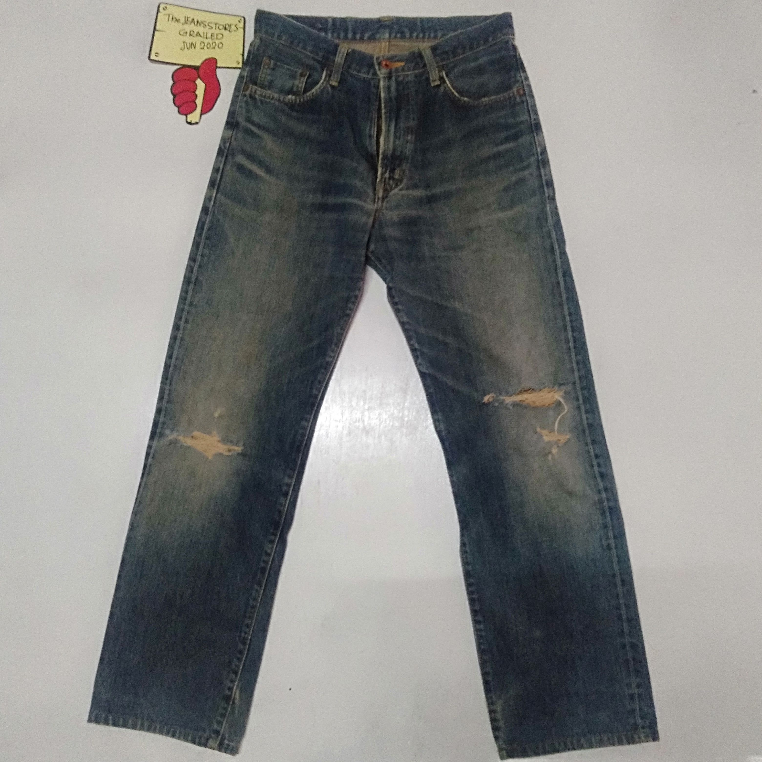 Edwin × Vintage vintage selvedge Edwin lot 505xxblue wash distressed denim Size US 29 - 2 Thumbnail