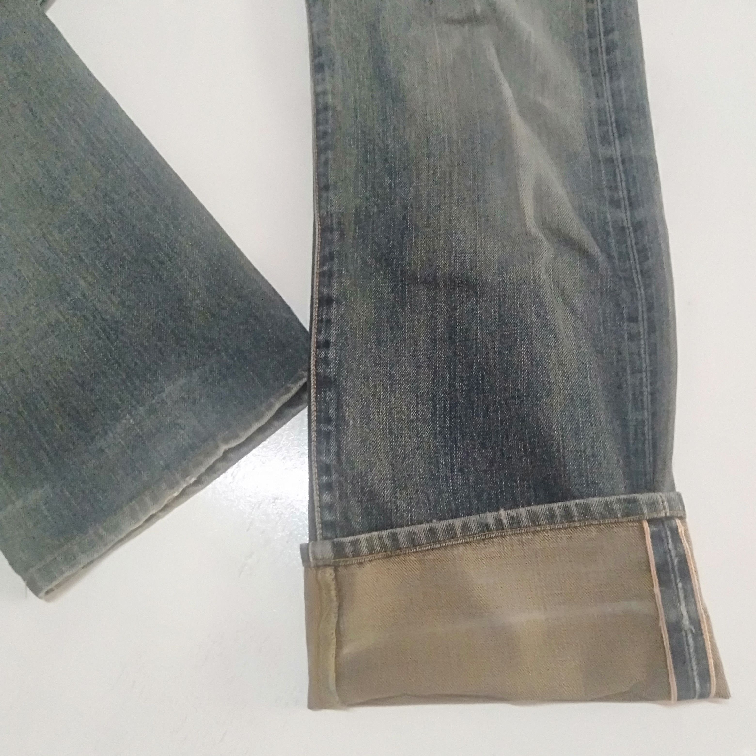 Edwin × Vintage vintage selvedge Edwin lot 505x blue wash distressed denim Size US 31 - 3 Thumbnail