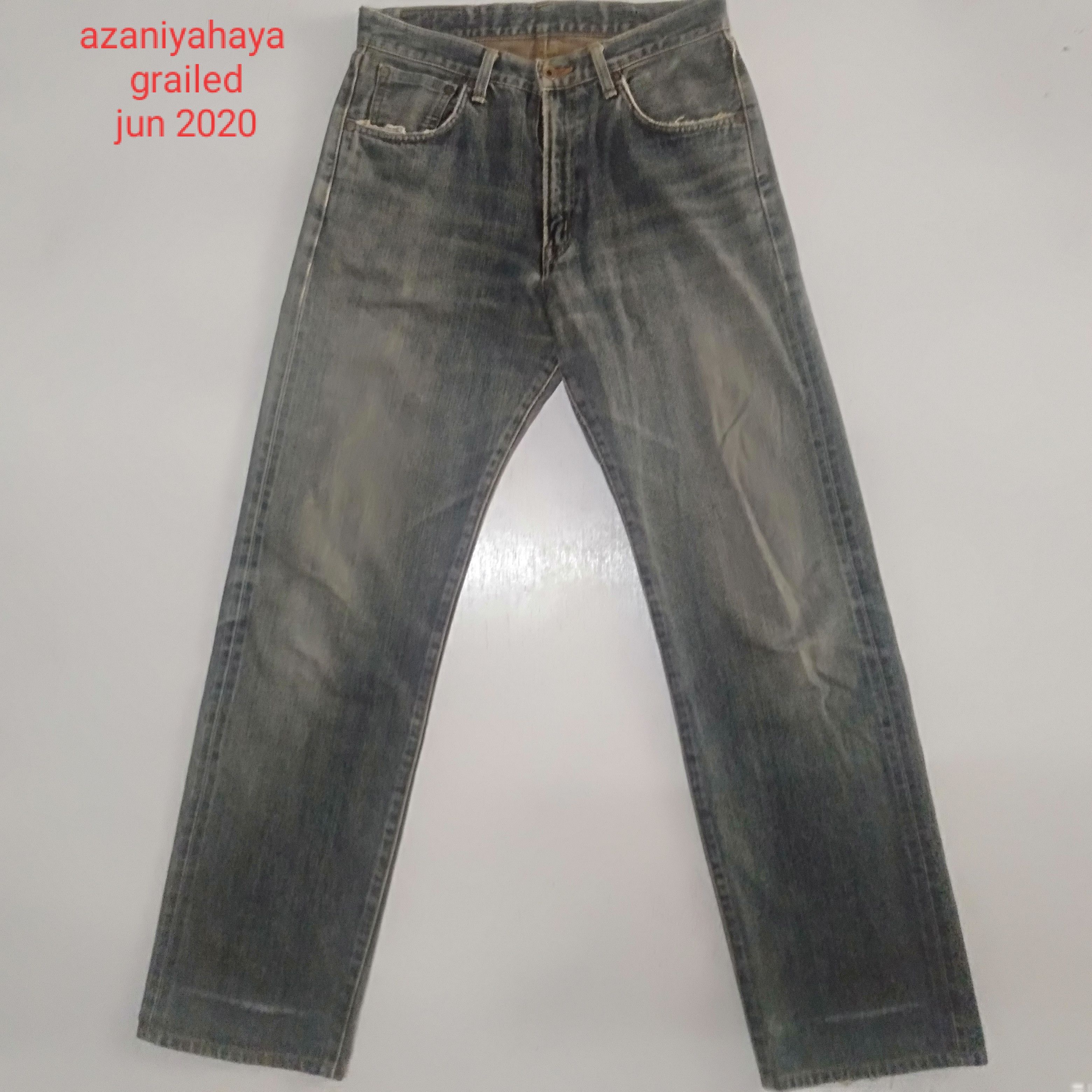 Edwin × Vintage vintage selvedge Edwin lot 505x blue wash distressed denim Size US 31 - 2 Thumbnail