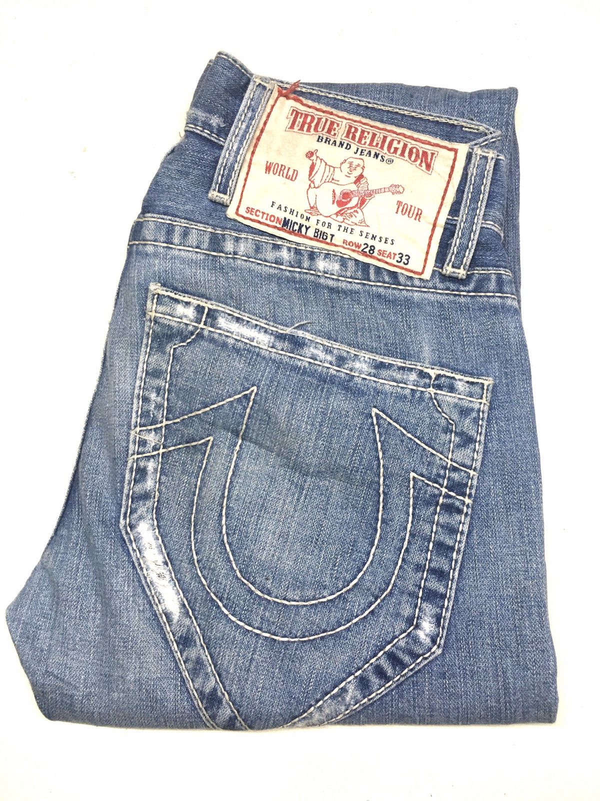 image of Vintage True Religion Micky Bigt Distressed Denim Usa in Blue, Men's (Size 29)