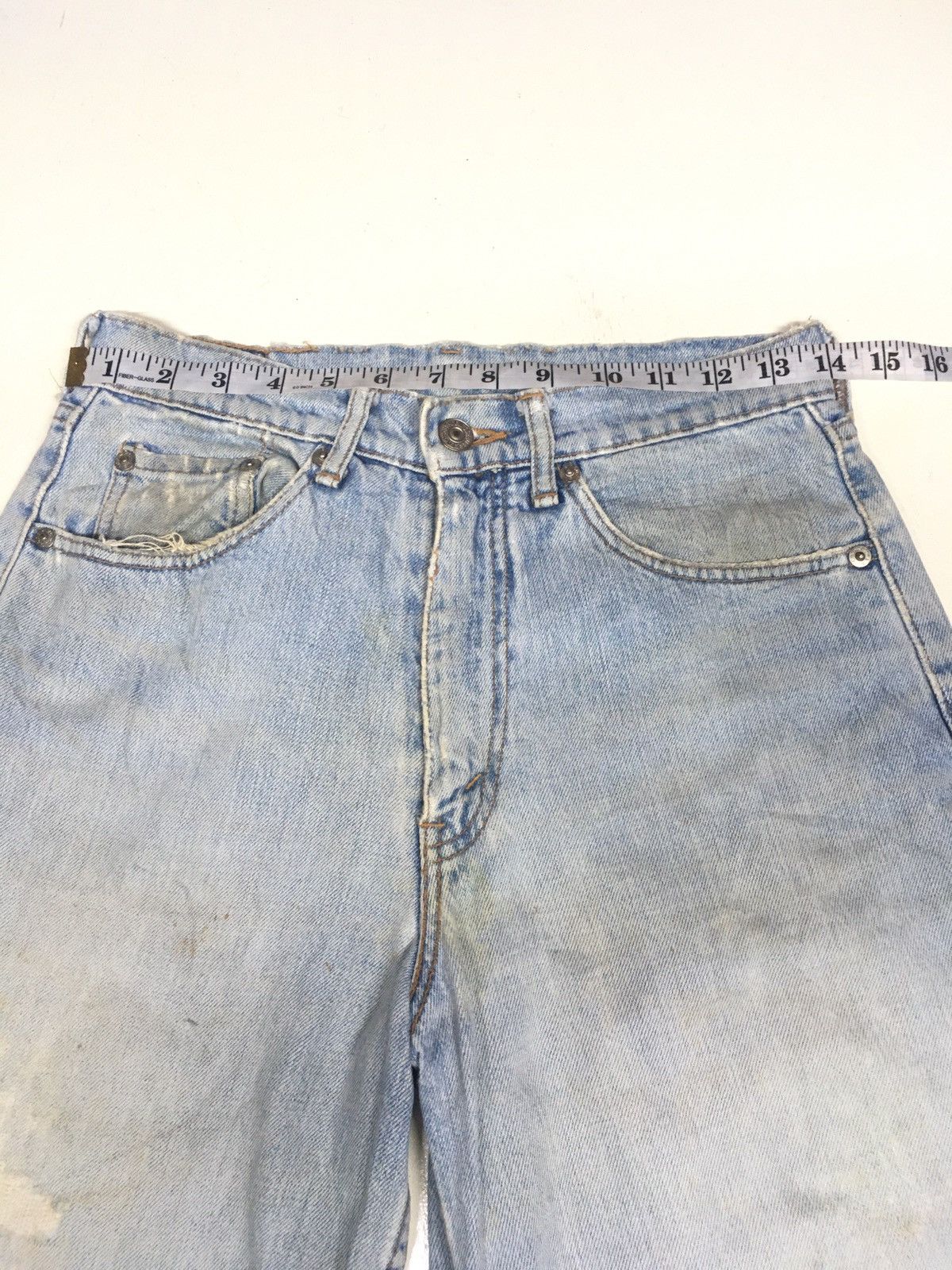 Levi's × Vintage Vintage 90s Levi’s grey tag blue wash distresed riped denim Size US 28 / EU 44 - 4 Thumbnail