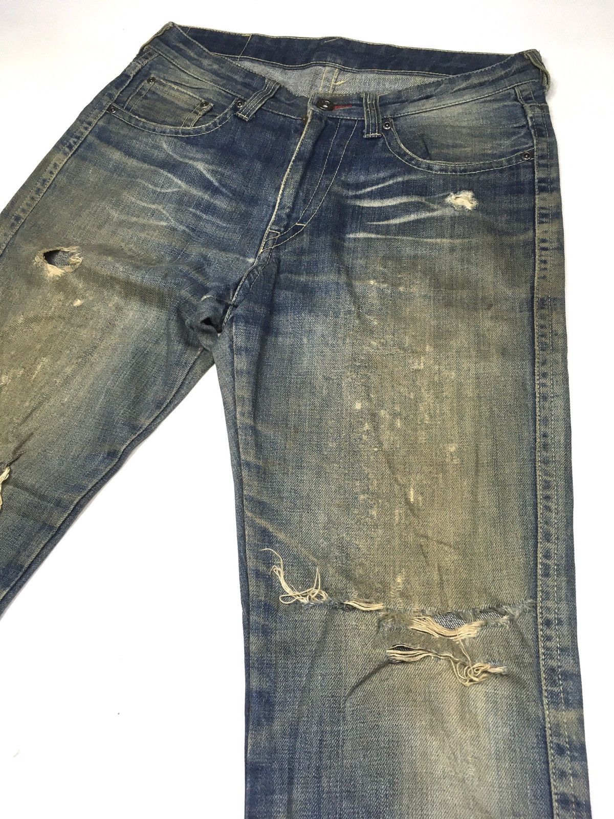 Beams Plus × Japanese Brand Vintage beams rusty blue wash distressed denim japan Size US 31 - 10 Thumbnail