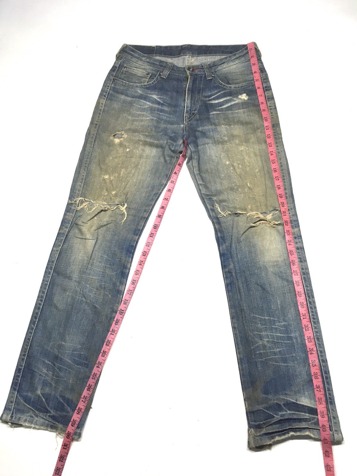Beams Plus × Japanese Brand Vintage beams rusty blue wash distressed denim japan Size US 31 - 2 Thumbnail