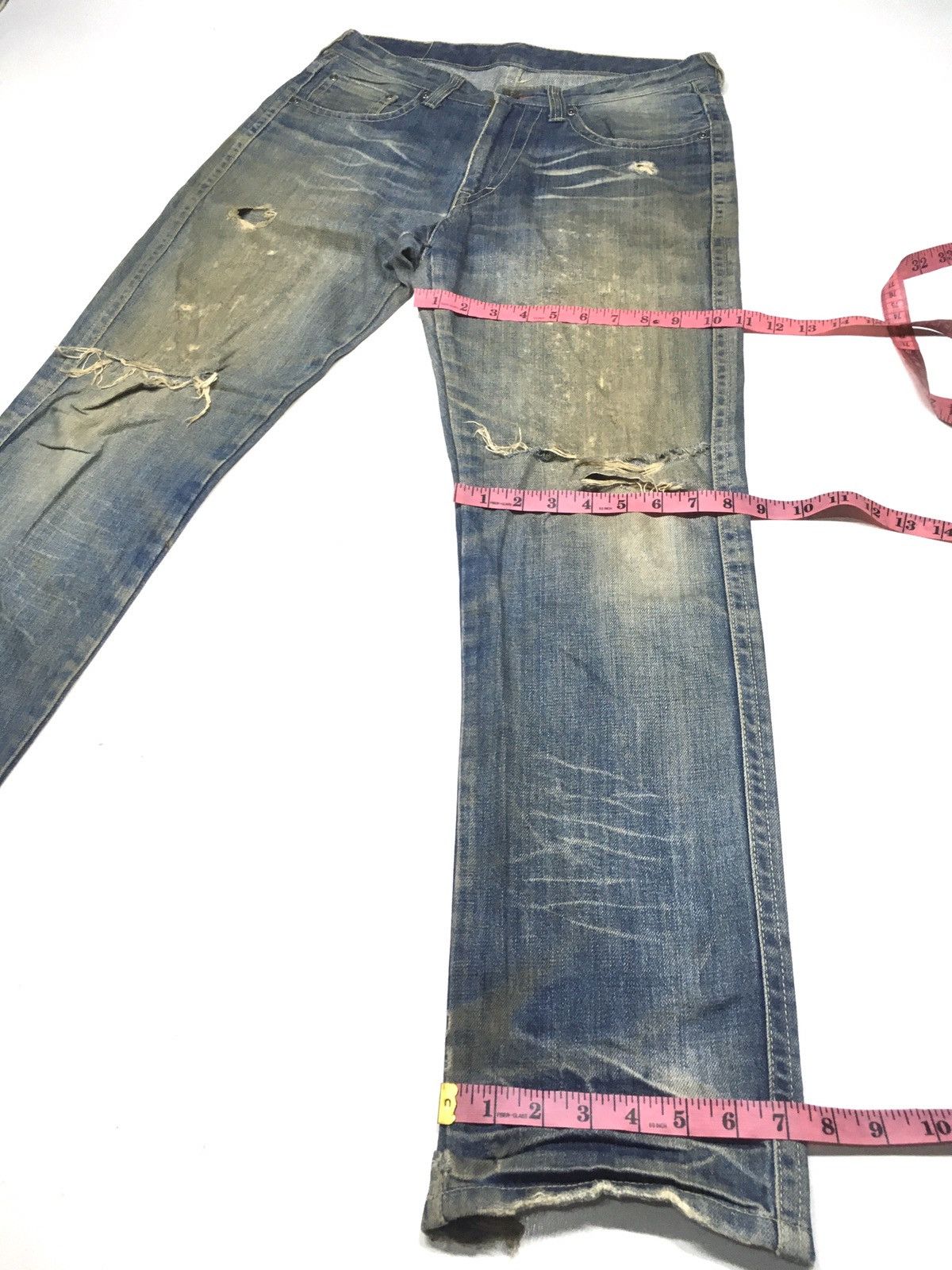 Beams Plus × Japanese Brand Vintage beams rusty blue wash distressed denim japan Size US 31 - 4 Thumbnail