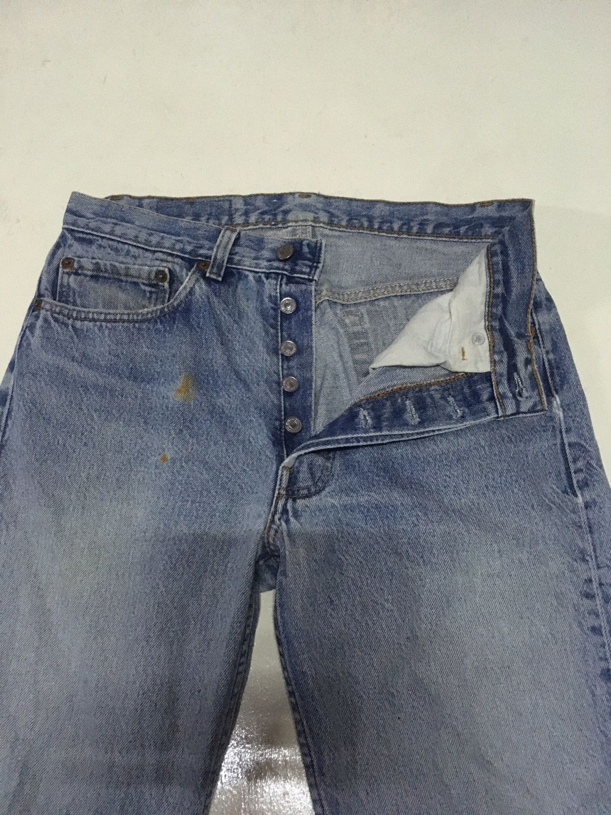 Levi's Vintage Clothing × Vintage Truly Vintage 70s Levi’s 501 blue wash distressed denim Size US 31 - 6 Thumbnail