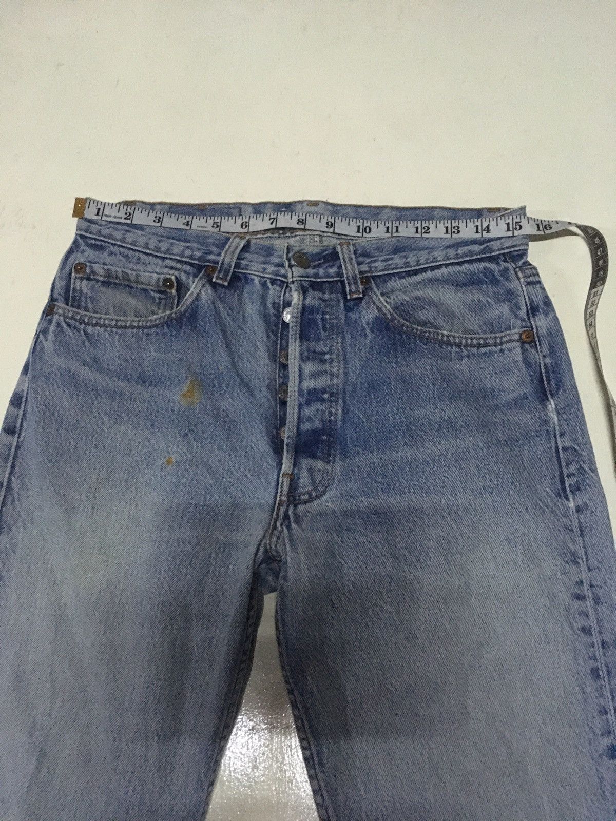 Levi's Vintage Clothing × Vintage Truly Vintage 70s Levi’s 501 blue wash distressed denim Size US 31 - 4 Thumbnail