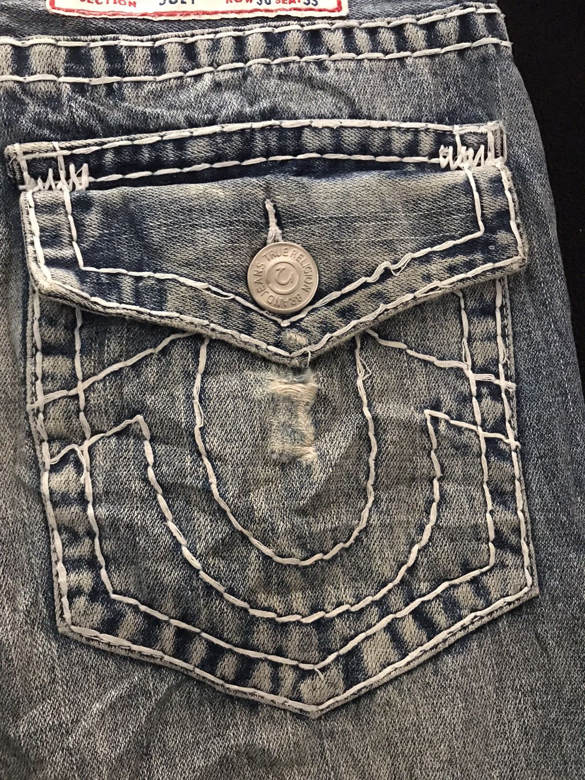 True Religion × Vintage VINTAGE TRUE RELIGION JOEY BLUE WASH DISTRESSED DENIM Size US 30 / EU 46 - 2 Thumbnail