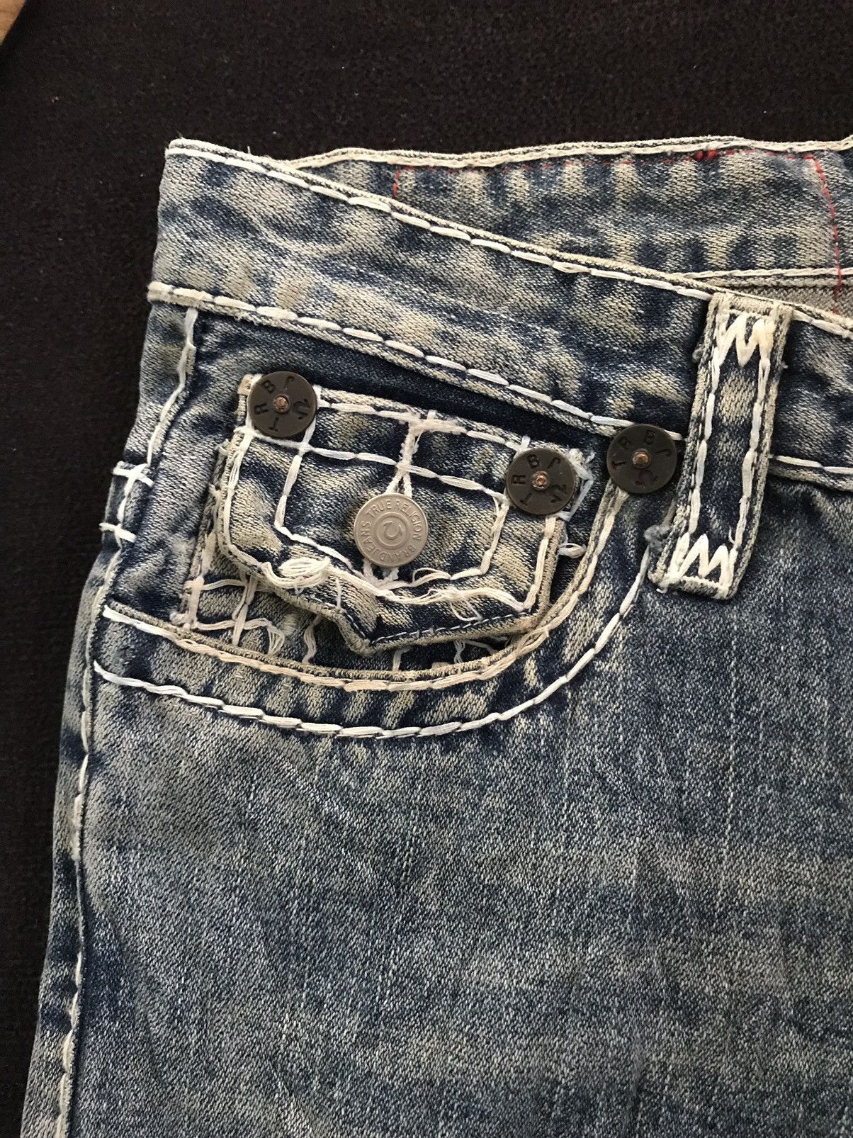 True Religion × Vintage VINTAGE TRUE RELIGION JOEY BLUE WASH DISTRESSED DENIM Size US 30 / EU 46 - 10 Thumbnail
