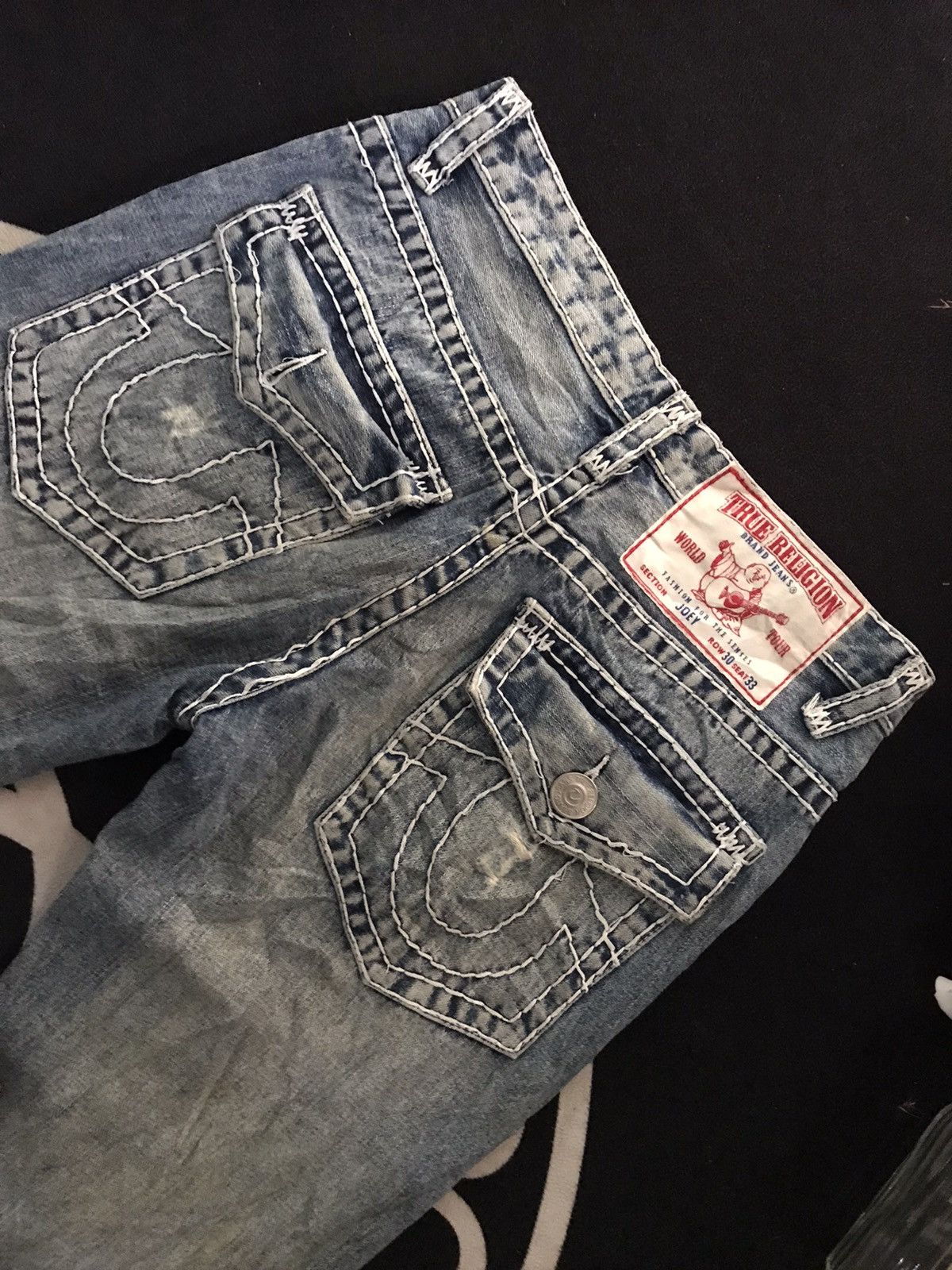 True Religion × Vintage VINTAGE TRUE RELIGION JOEY BLUE WASH DISTRESSED DENIM Size US 30 / EU 46 - 1 Thumbnail