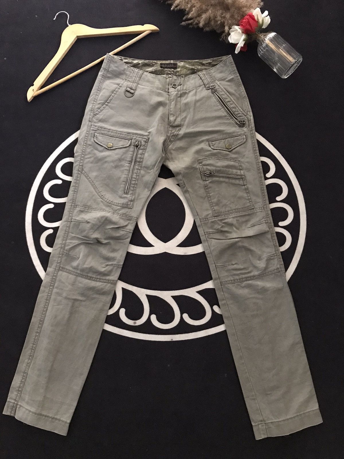 VINTAGE MORGAN HOMME ZIPPER MULTI POCKET CARGO PANTS