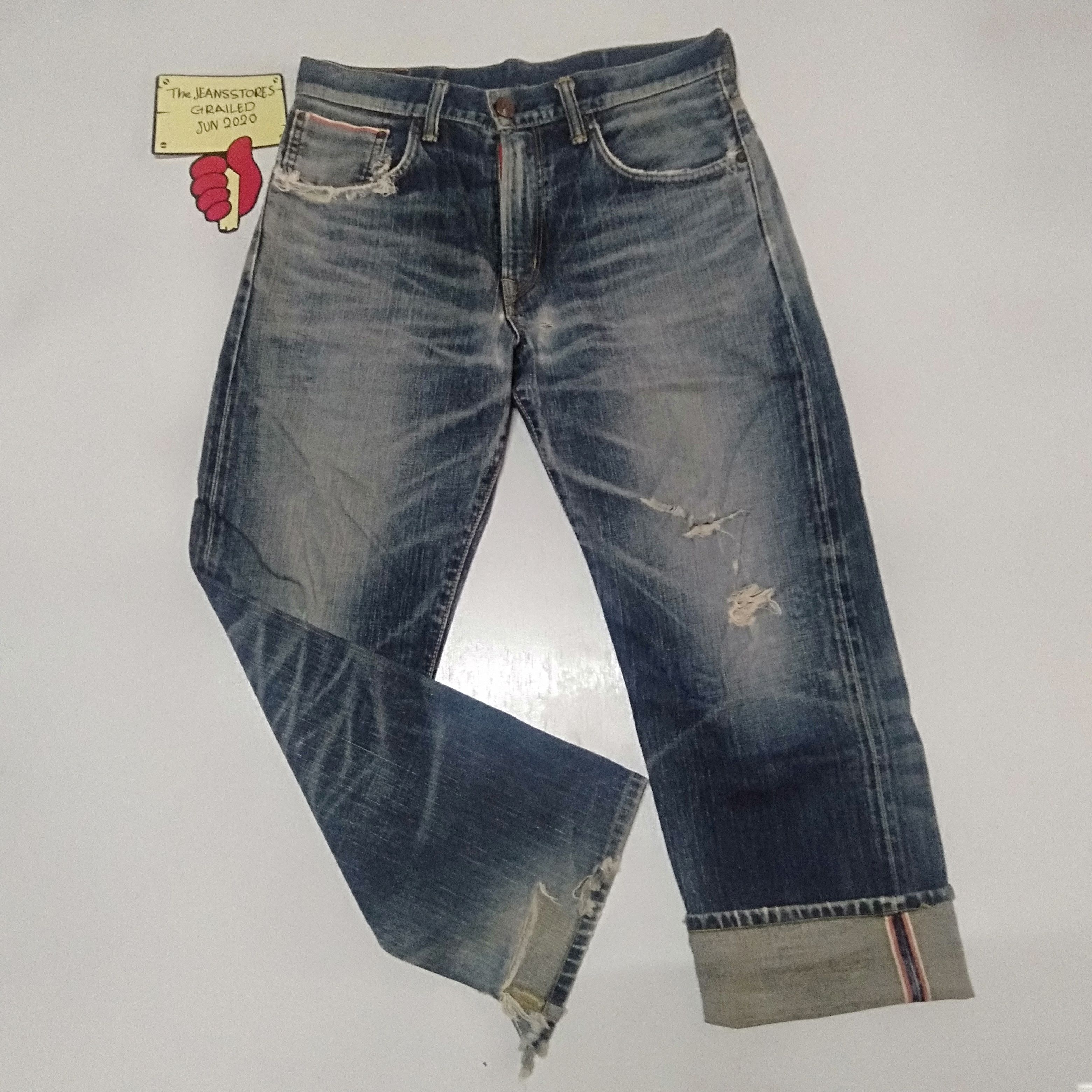 Edwin × Japanese Brand × Vintage vintage selvedge Edwin 505z buckle back distressed denim Size US 32 / EU 48 - 3 Thumbnail