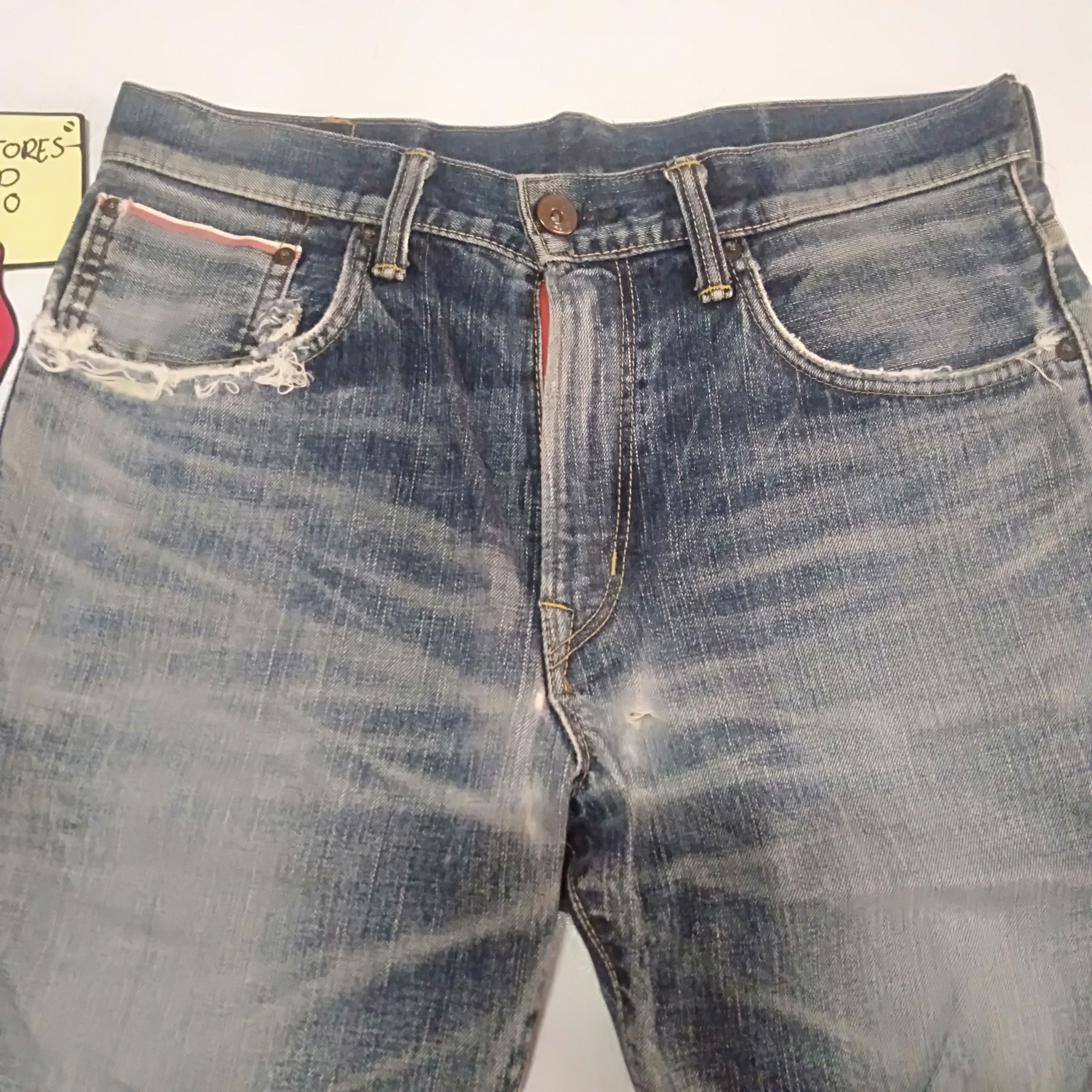 Edwin × Japanese Brand × Vintage vintage selvedge Edwin 505z buckle back distressed denim Size US 32 / EU 48 - 4 Thumbnail