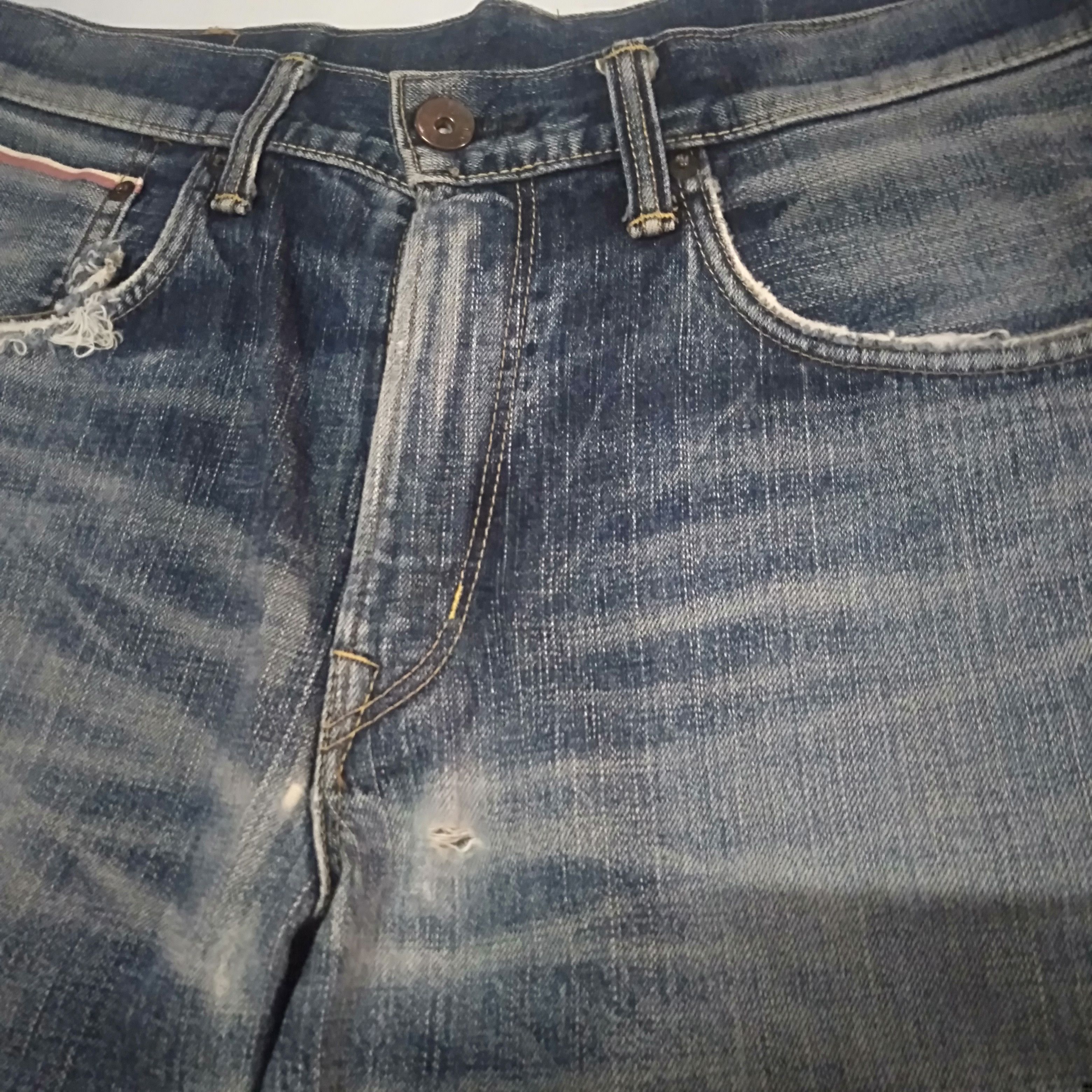 Edwin × Japanese Brand × Vintage vintage selvedge Edwin 505z buckle back distressed denim Size US 32 / EU 48 - 7 Thumbnail