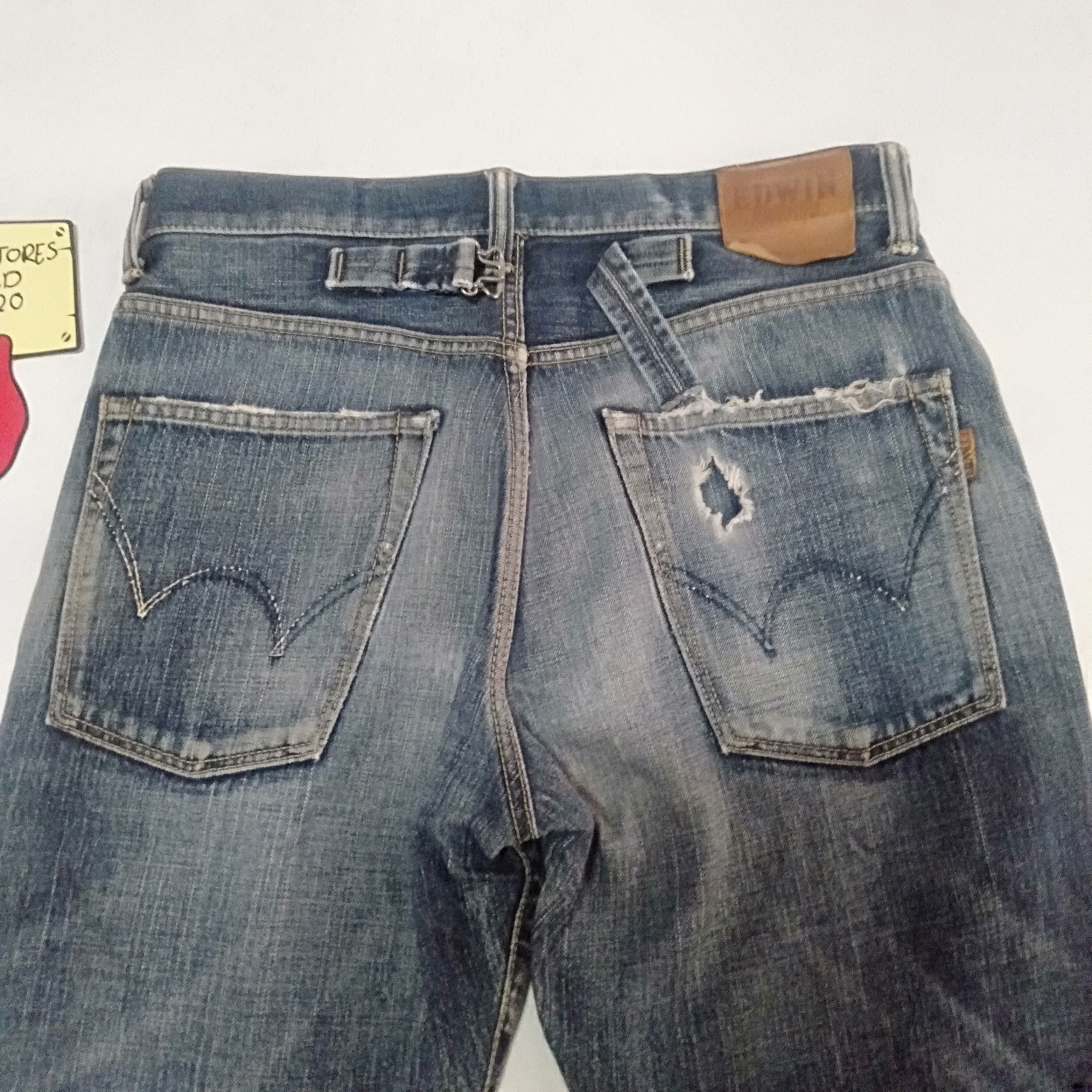 Edwin × Japanese Brand × Vintage vintage selvedge Edwin 505z buckle back distressed denim Size US 32 / EU 48 - 5 Thumbnail
