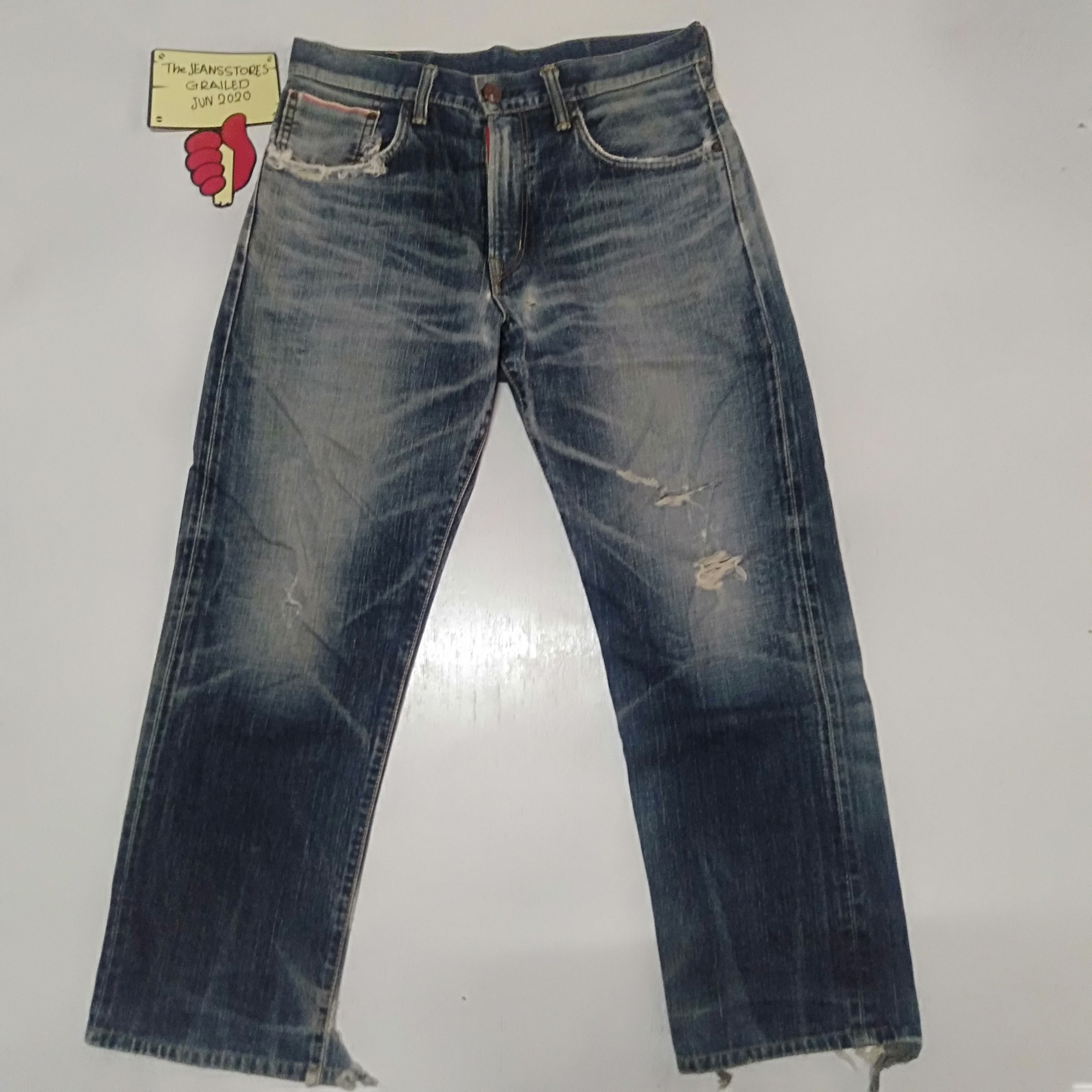 Edwin × Japanese Brand × Vintage vintage selvedge Edwin 505z buckle back distressed denim Size US 32 / EU 48 - 2 Thumbnail