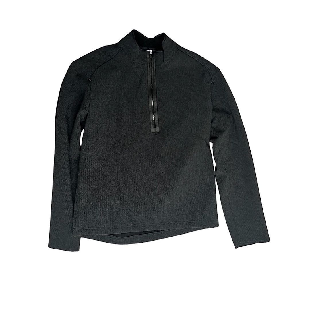 image of Affix Works x Kiko Kostadinov Affxwrks Transit Half-Zip Nylon-Blend Tech Sweater in Black (Size Sma